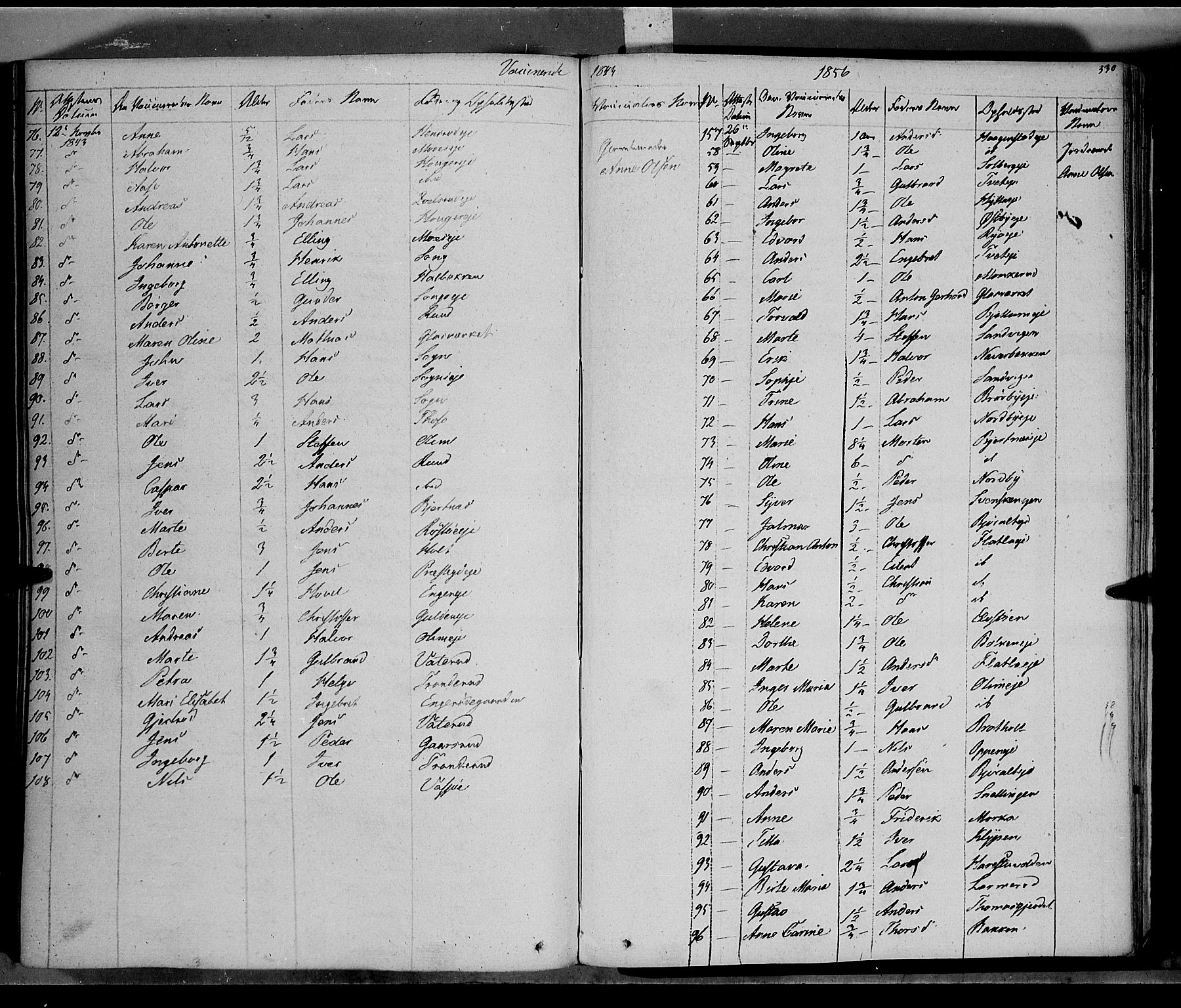 Jevnaker prestekontor, SAH/PREST-116/H/Ha/Haa/L0006: Parish register (official) no. 6, 1837-1857, p. 330