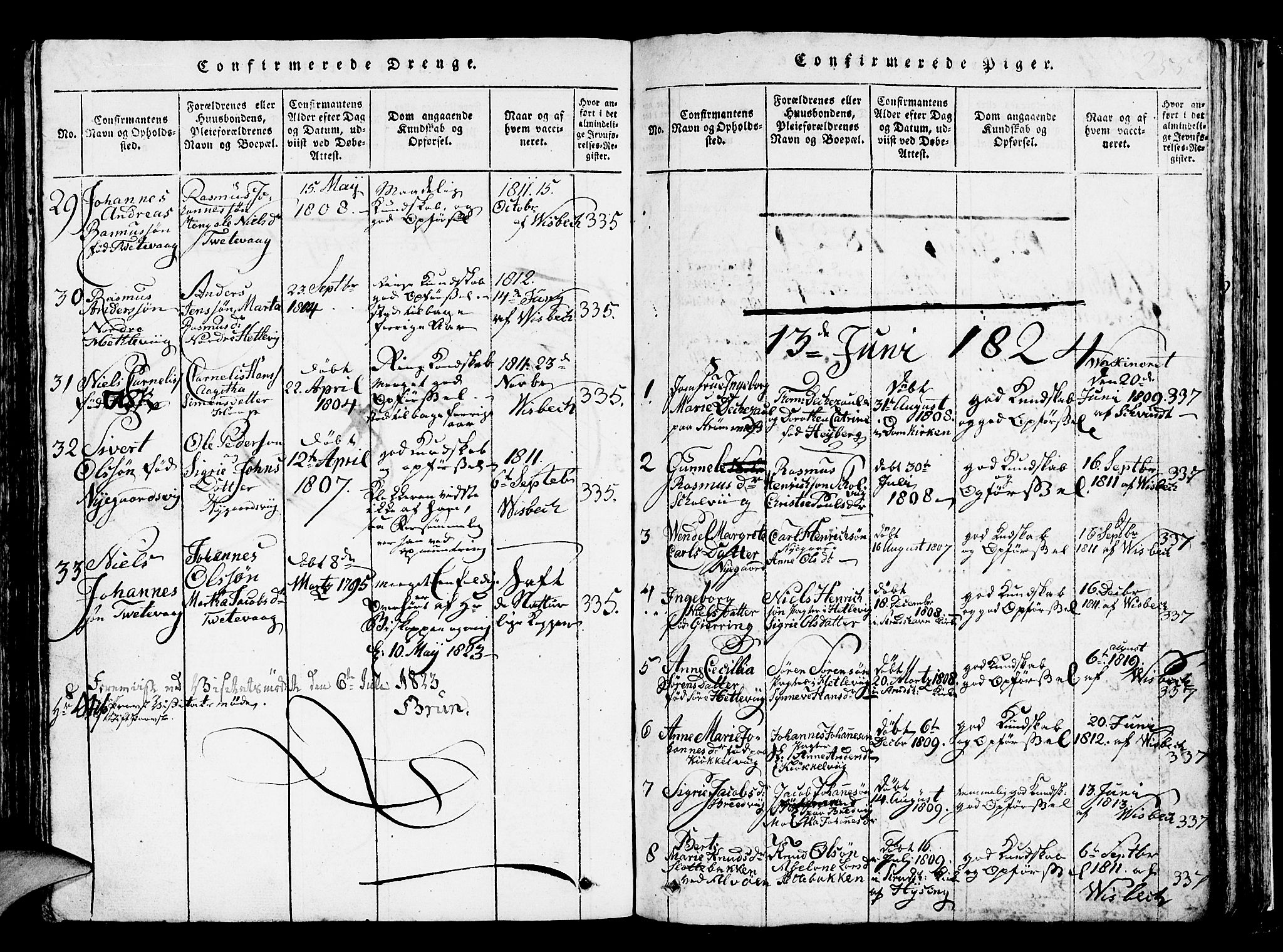 Askøy Sokneprestembete, SAB/A-74101/H/Ha/Hab/Haba/L0002: Parish register (copy) no. A 2, 1815-1846, p. 255