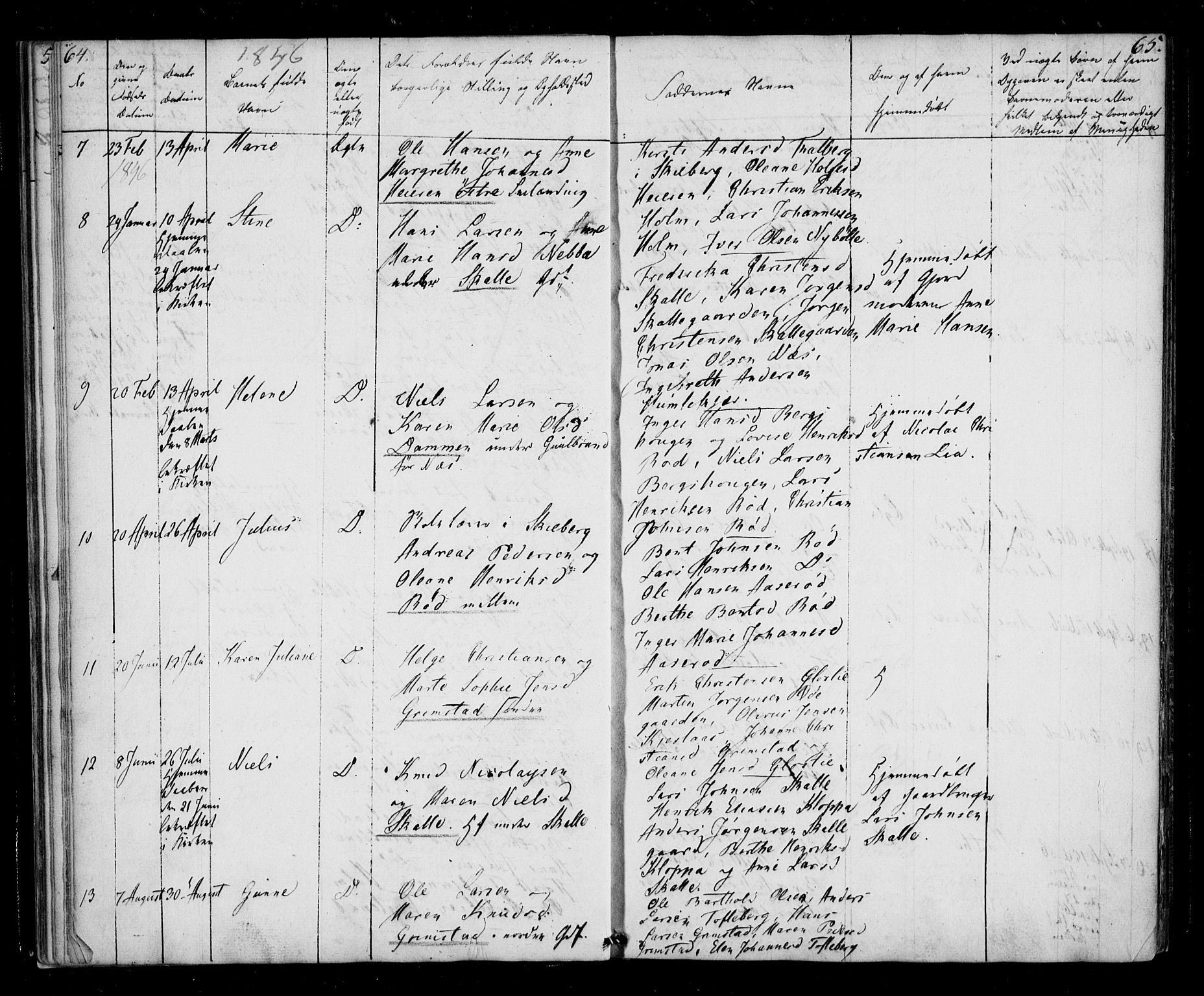 Borge prestekontor Kirkebøker, AV/SAO-A-10903/F/Fb/L0001: Parish register (official) no. II 1, 1836-1852, p. 64-65