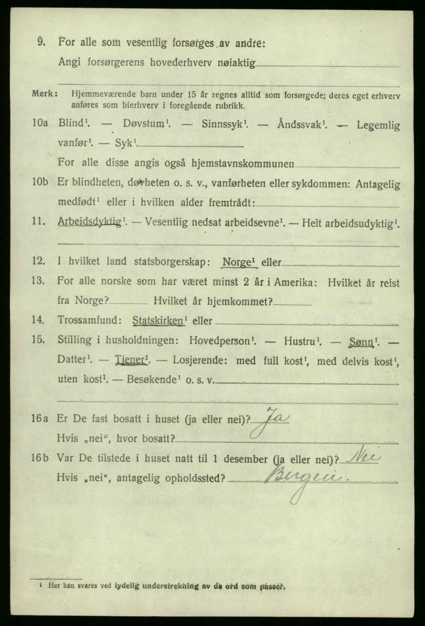 SAB, 1920 census for Kyrkjebø, 1920, p. 5864