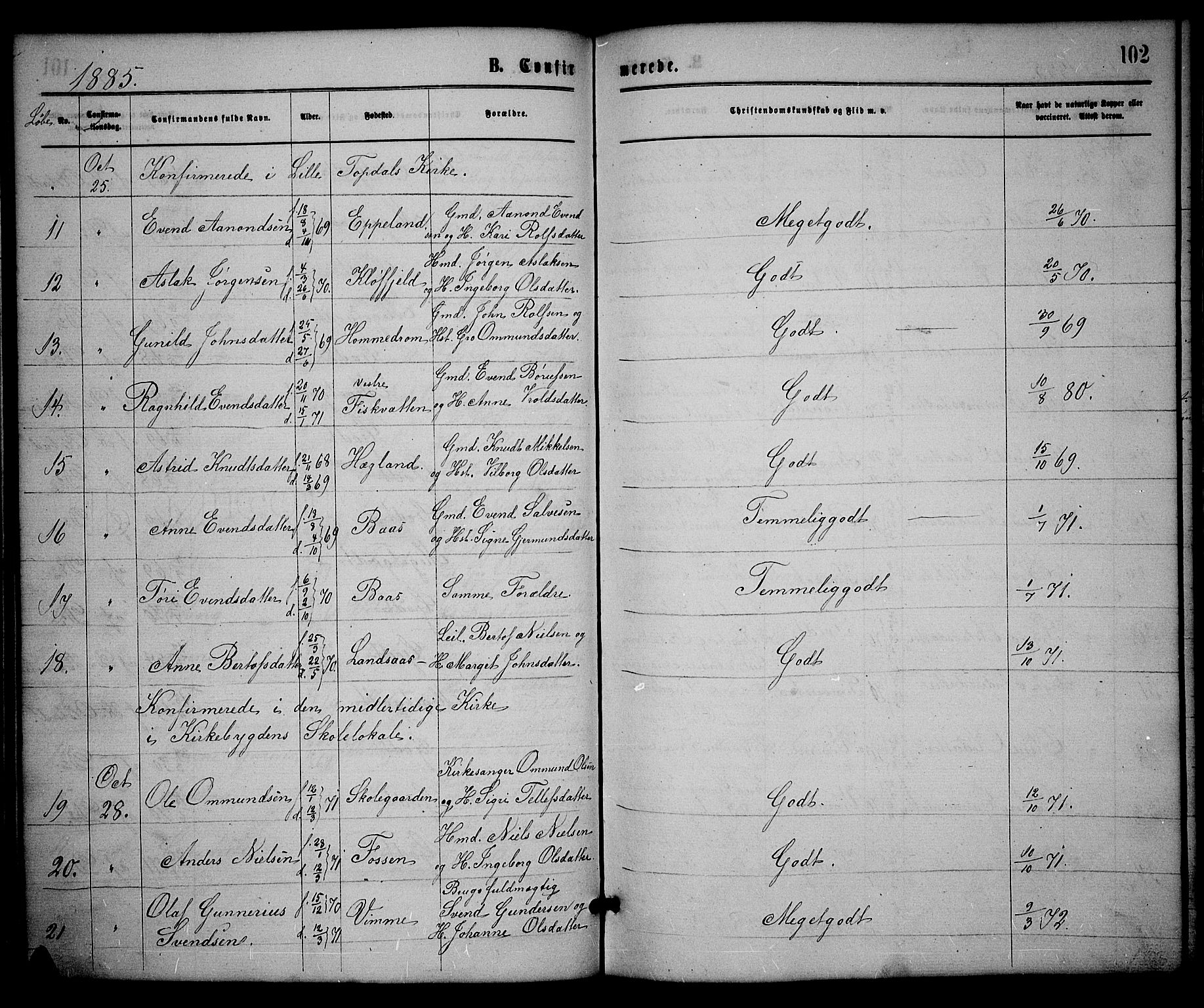 Åmli sokneprestkontor, SAK/1111-0050/F/Fb/Fbc/L0003: Parish register (copy) no. B 3, 1868-1888, p. 102
