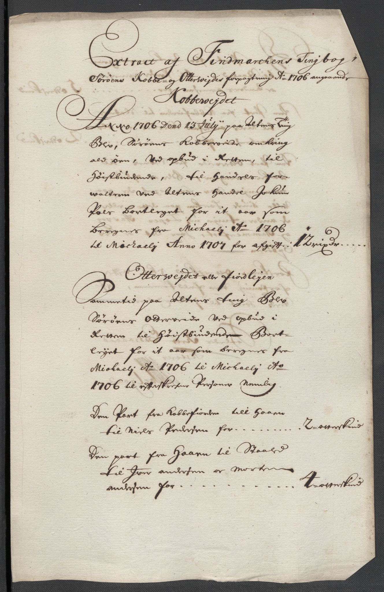 Rentekammeret inntil 1814, Reviderte regnskaper, Fogderegnskap, RA/EA-4092/R69/L4853: Fogderegnskap Finnmark/Vardøhus, 1705-1706, p. 188