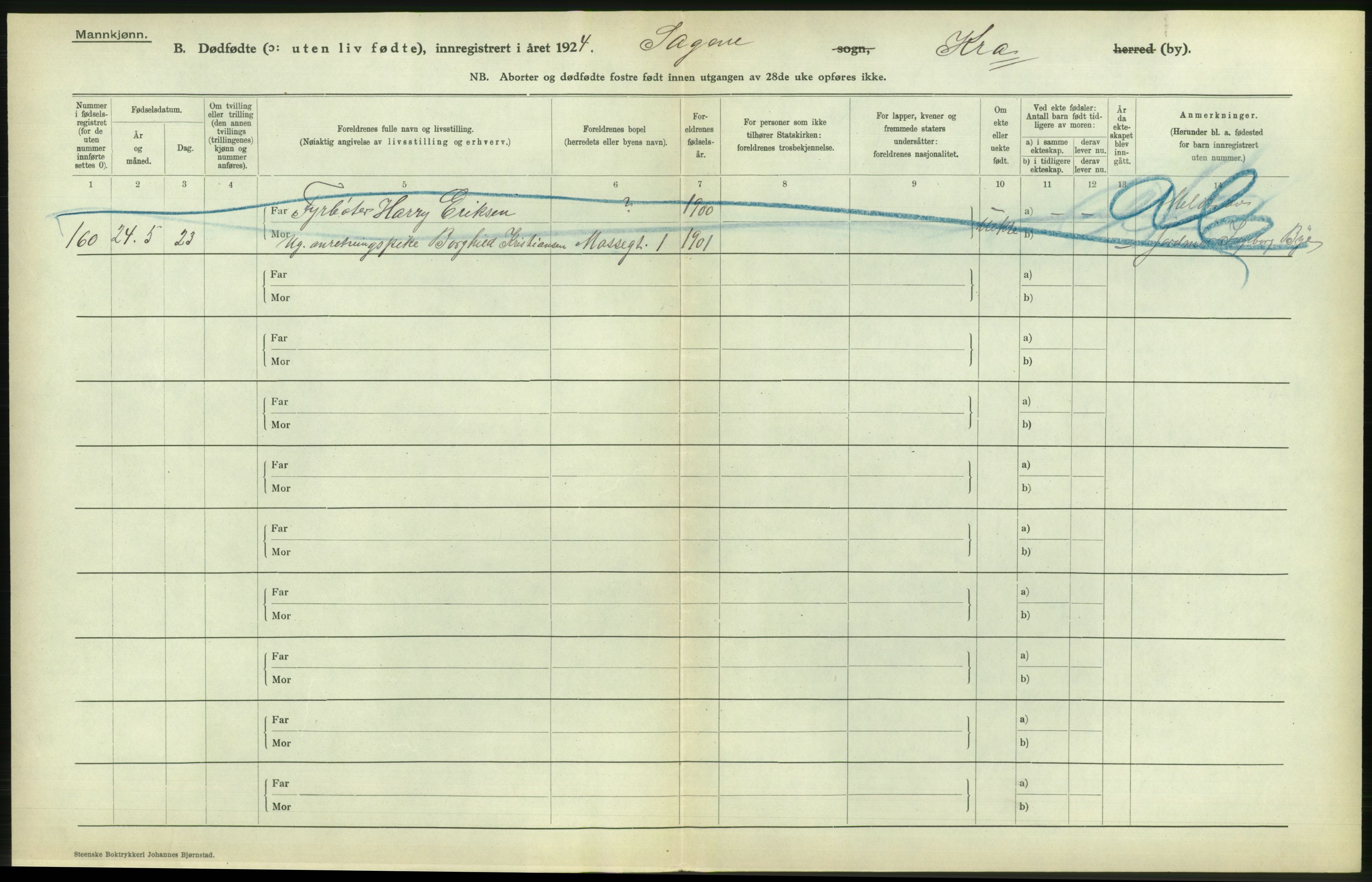 Statistisk sentralbyrå, Sosiodemografiske emner, Befolkning, AV/RA-S-2228/D/Df/Dfc/Dfcd/L0009: Kristiania: Døde kvinner, dødfødte, 1924, p. 648