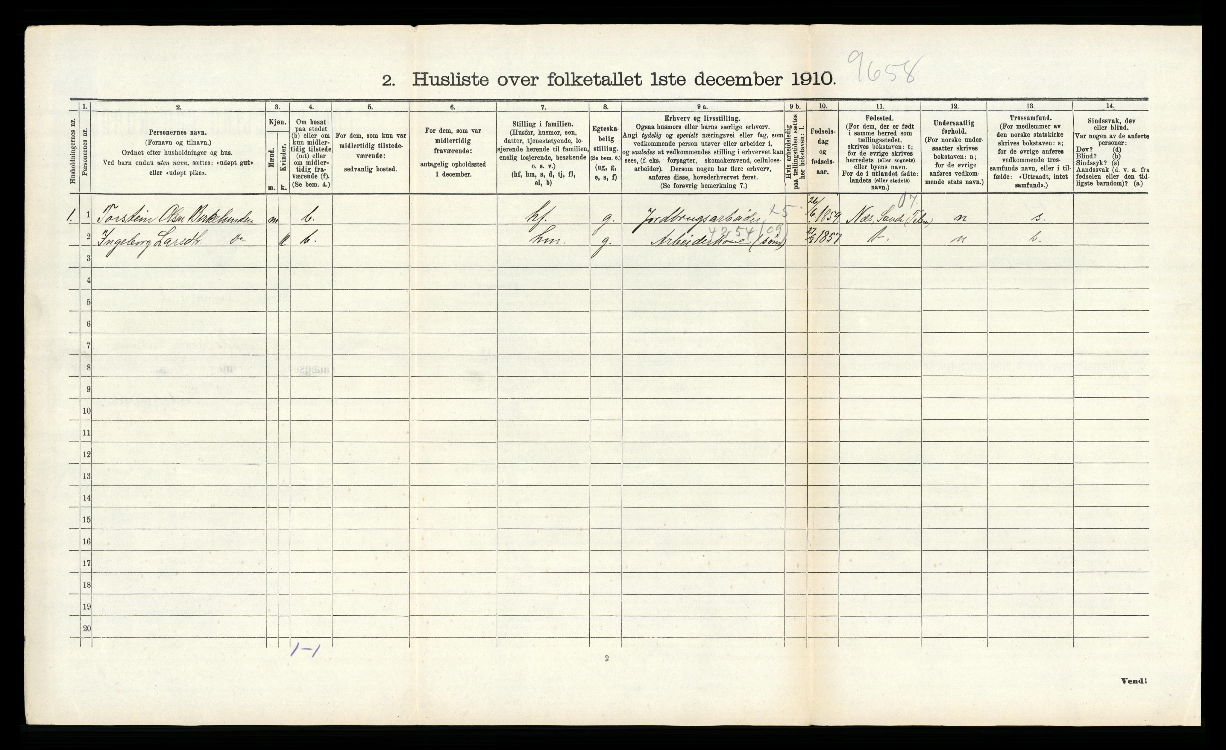 RA, 1910 census for Bø, 1910, p. 472