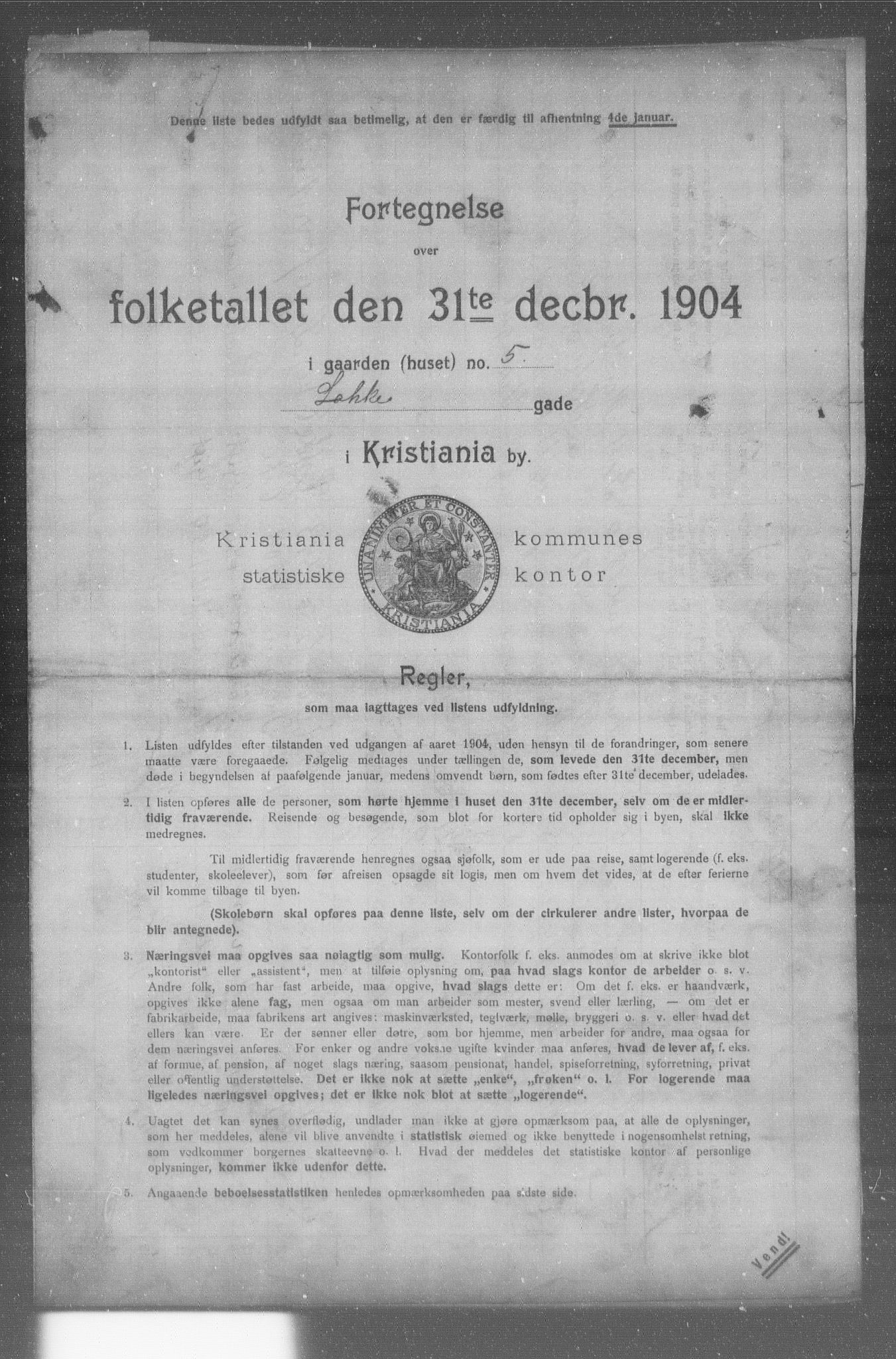 OBA, Municipal Census 1904 for Kristiania, 1904, p. 10666