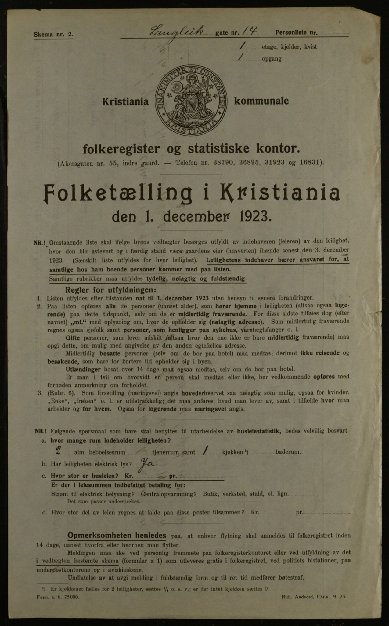 OBA, Municipal Census 1923 for Kristiania, 1923, p. 63331