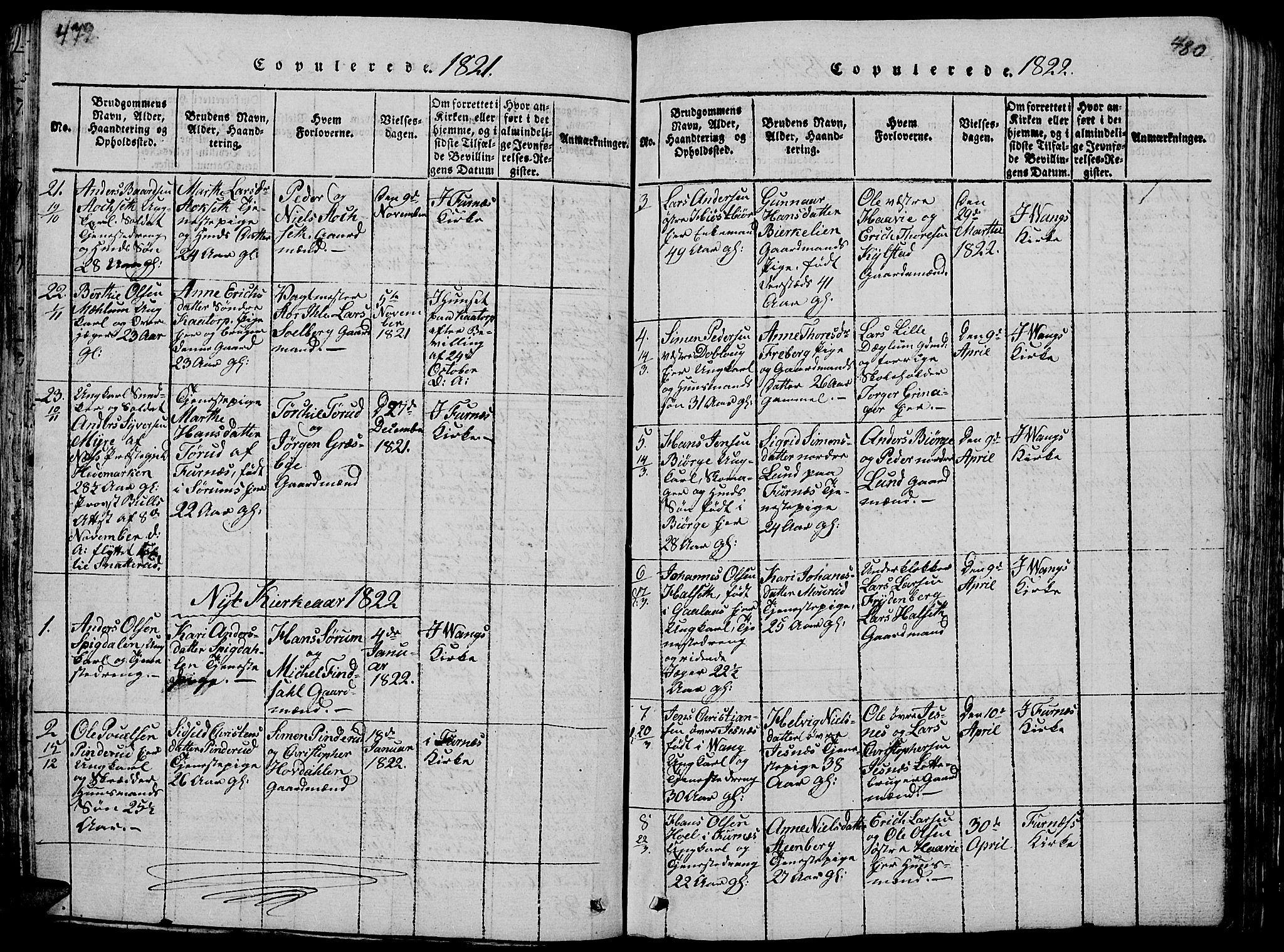 Vang prestekontor, Hedmark, SAH/PREST-008/H/Ha/Hab/L0005: Parish register (copy) no. 5, 1815-1836, p. 479-480