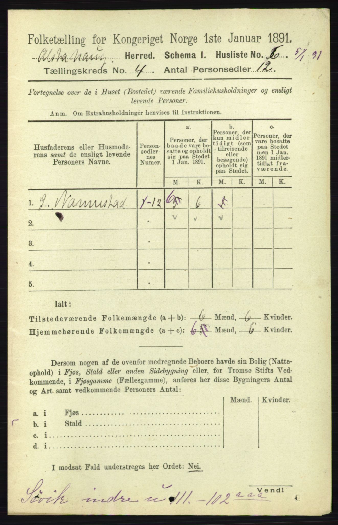 RA, 1891 census for 1820 Alstahaug, 1891, p. 1467