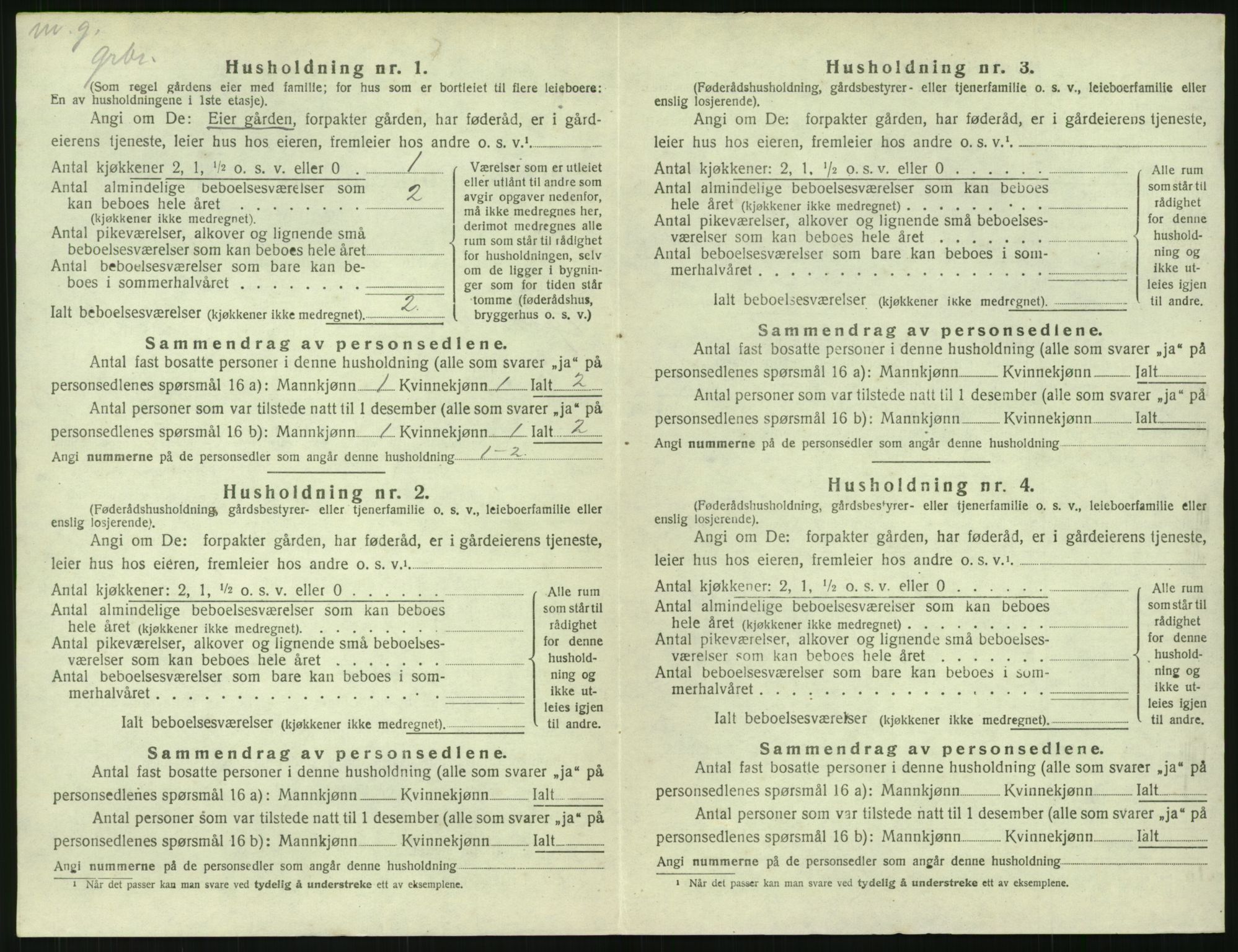 SAK, 1920 census for Austre Moland, 1920, p. 306