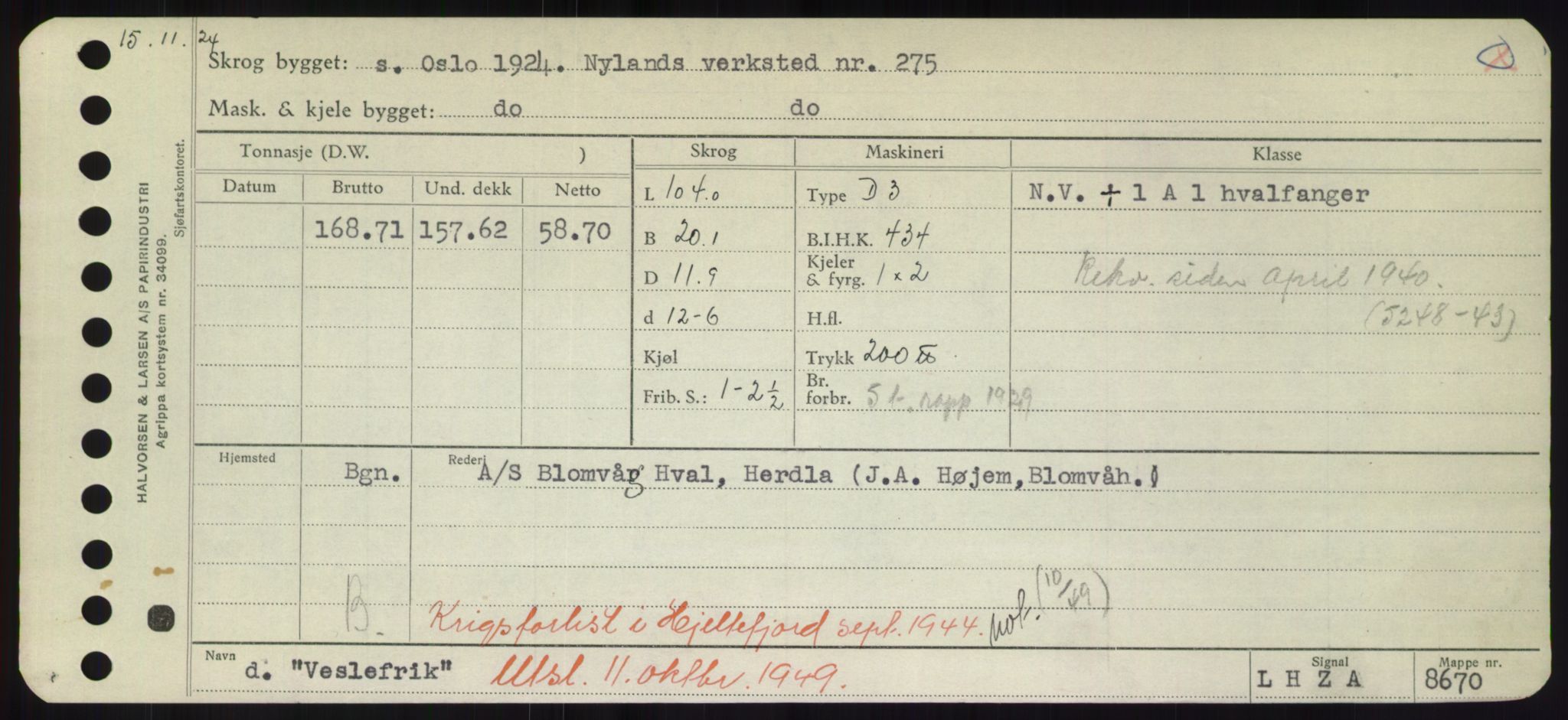 Sjøfartsdirektoratet med forløpere, Skipsmålingen, AV/RA-S-1627/H/Hd/L0040: Fartøy, U-Ve, p. 551