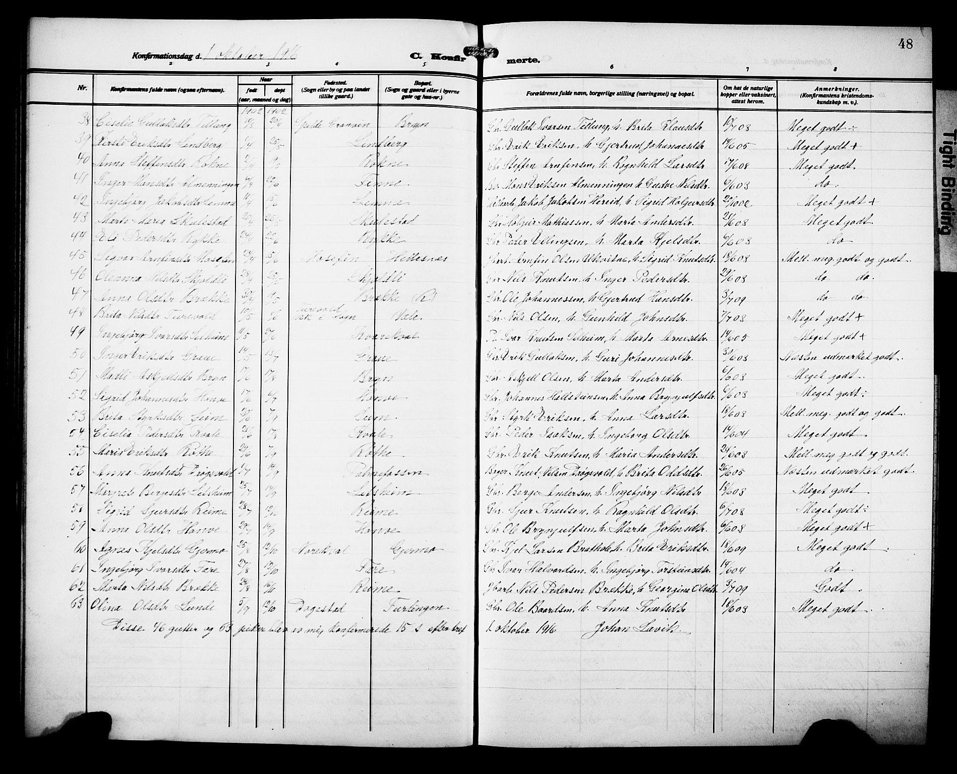 Voss sokneprestembete, AV/SAB-A-79001/H/Hab: Parish register (copy) no. D 2, 1910-1931, p. 48