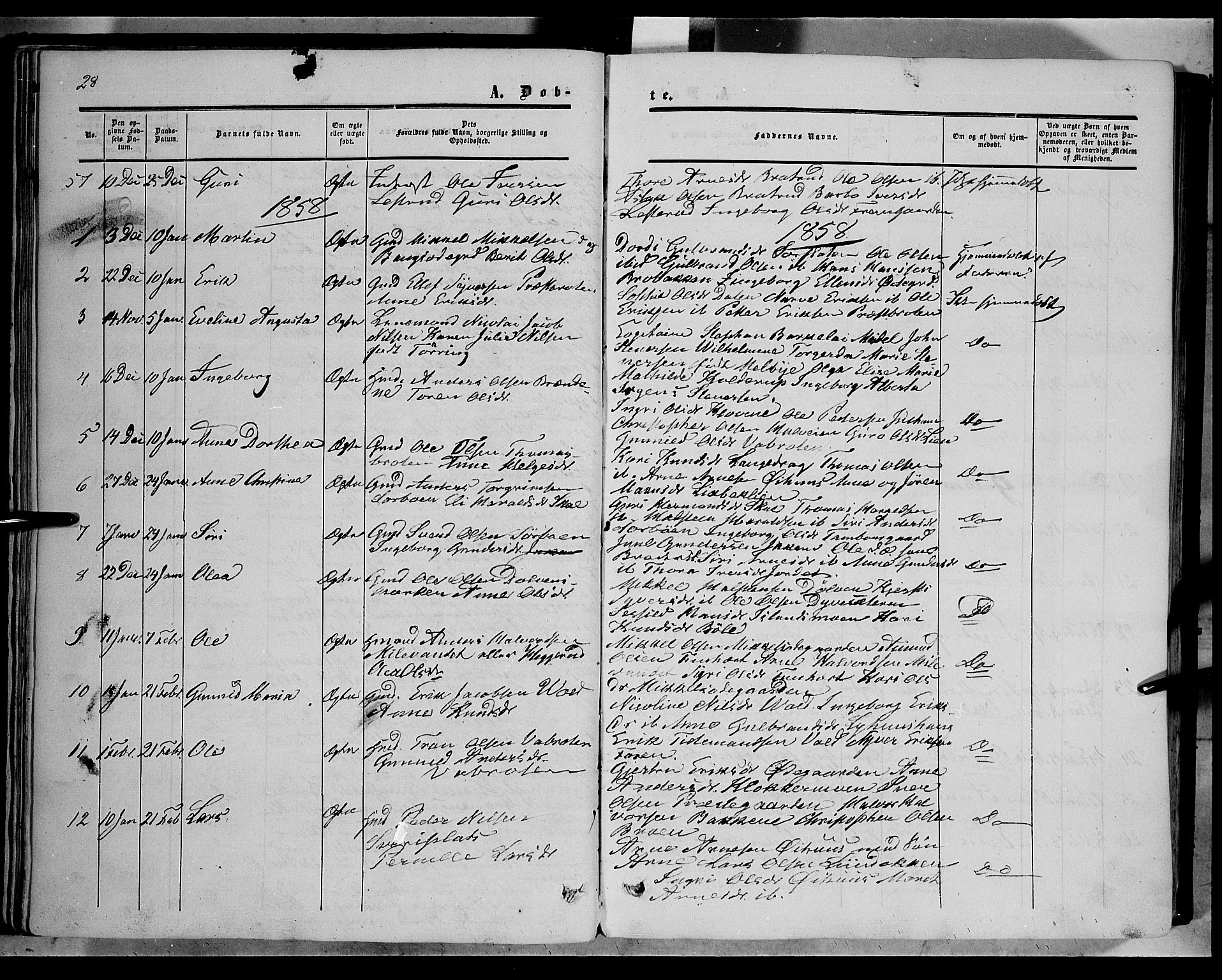 Sør-Aurdal prestekontor, SAH/PREST-128/H/Ha/Haa/L0005: Parish register (official) no. 5, 1849-1876, p. 28