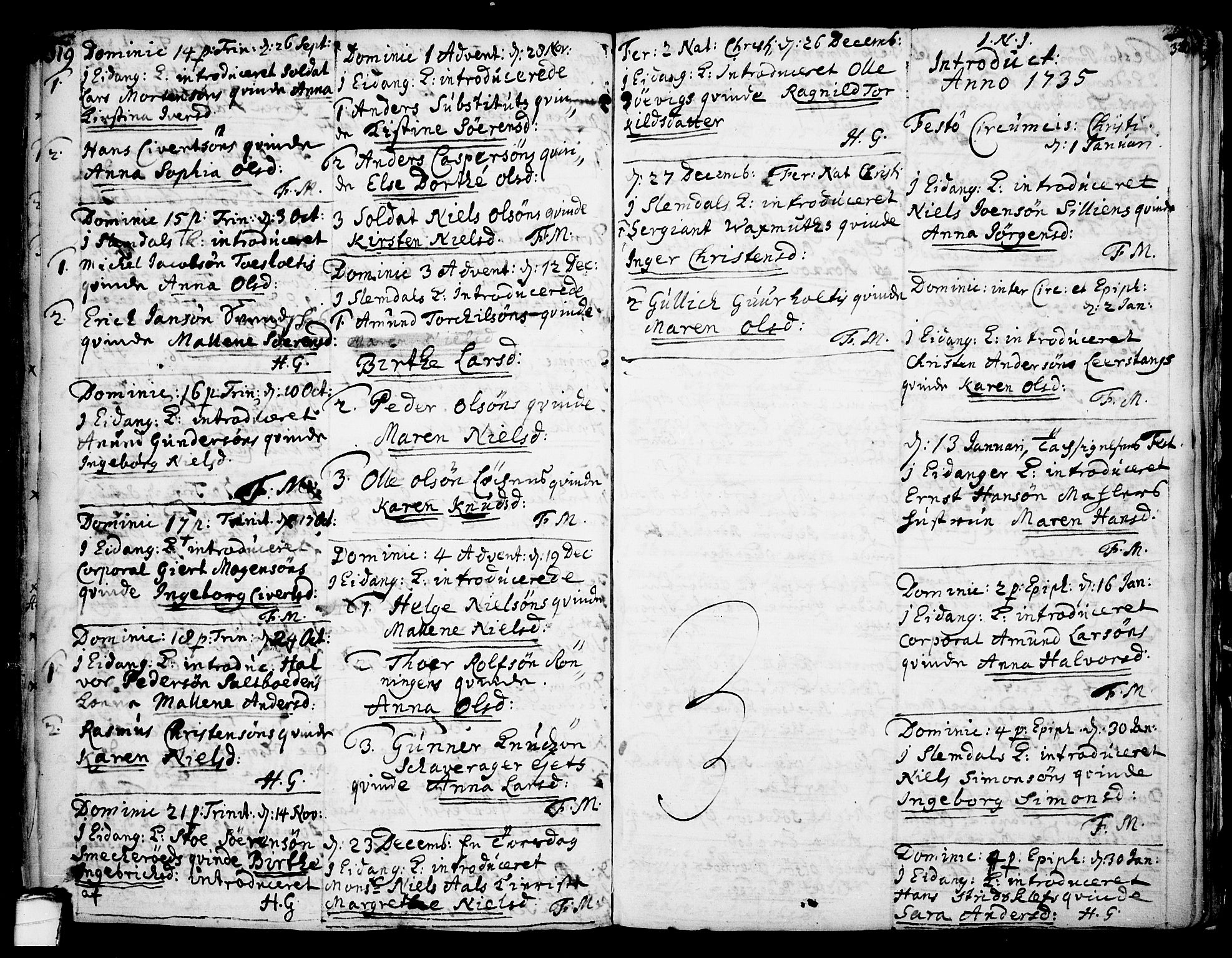 Eidanger kirkebøker, SAKO/A-261/F/Fa/L0004: Parish register (official) no. 4, 1733-1759, p. 319-320