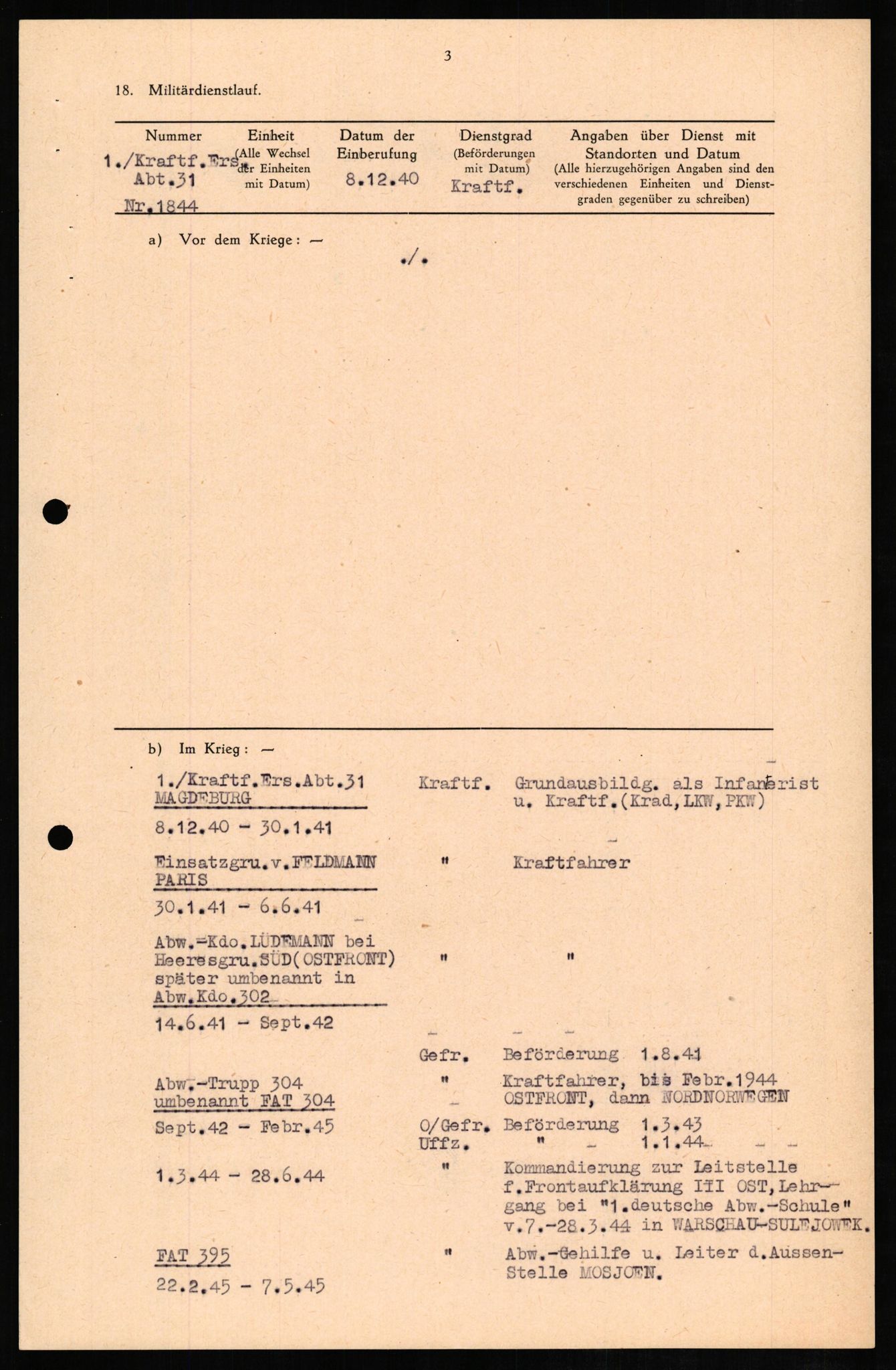 Forsvaret, Forsvarets overkommando II, AV/RA-RAFA-3915/D/Db/L0010: CI Questionaires. Tyske okkupasjonsstyrker i Norge. Tyskere., 1945-1946, p. 623