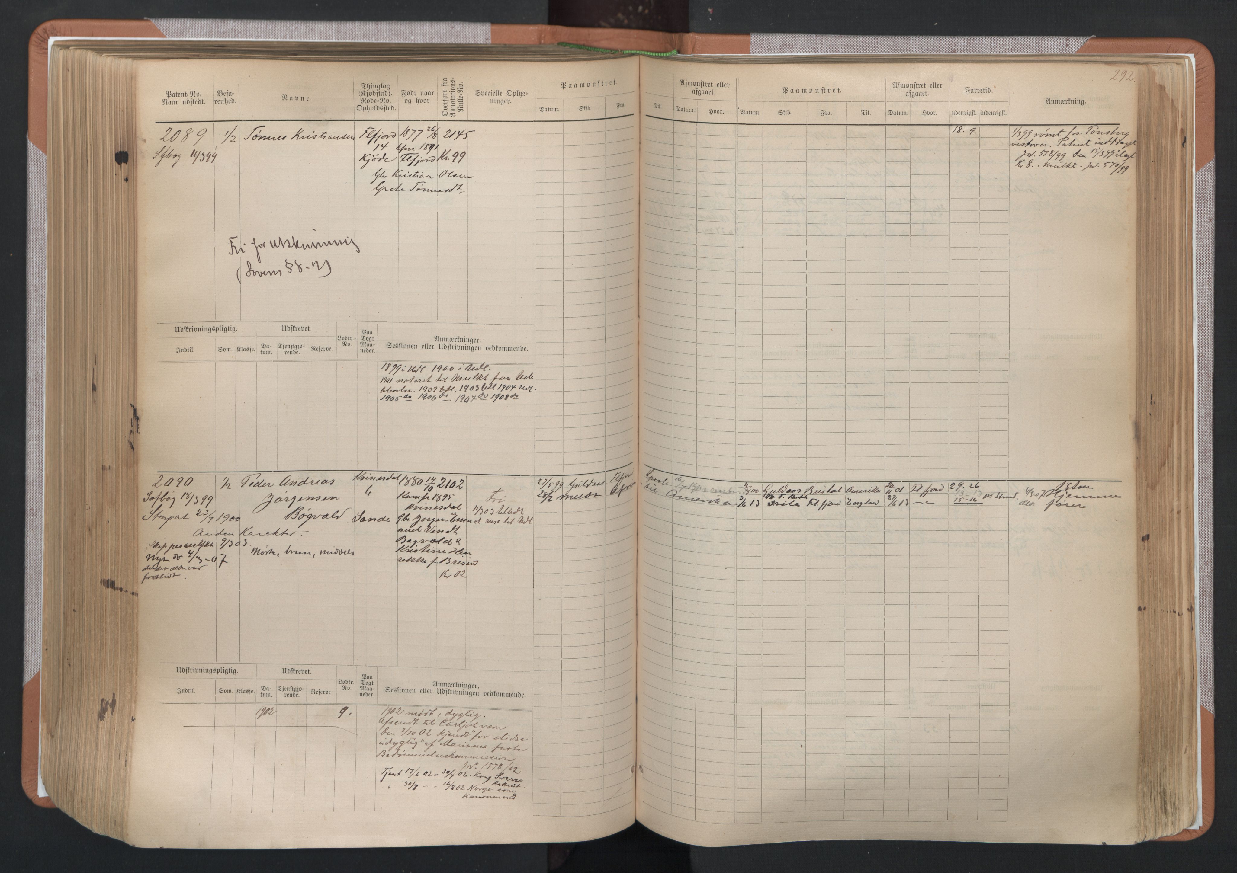 Flekkefjord mønstringskrets, SAK/2031-0018/F/Fb/L0003: Hovedrulle nr 1515-2326, N-6, 1885-1934, p. 294