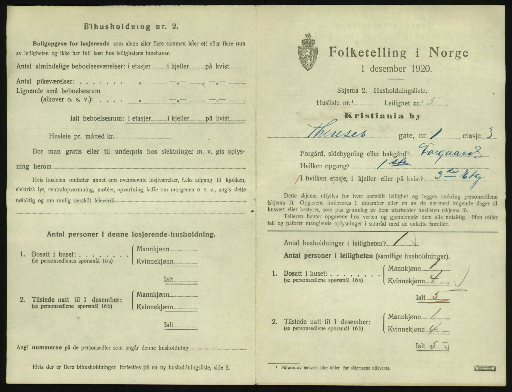 SAO, 1920 census for Kristiania, 1920, p. 109377