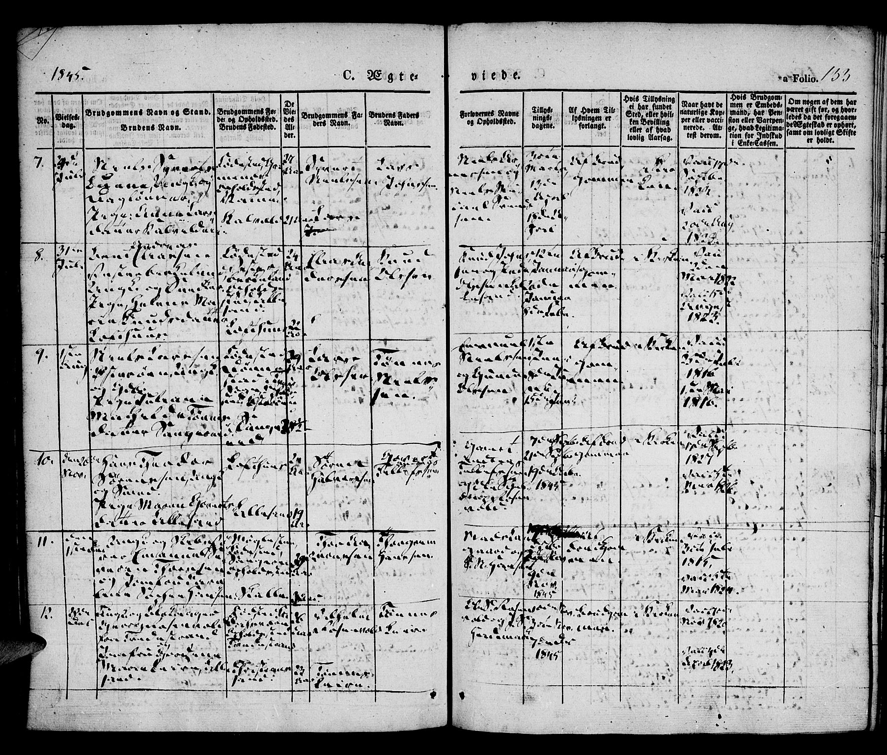 Vestre Moland sokneprestkontor, SAK/1111-0046/F/Fa/Fab/L0005: Parish register (official) no. A 5, 1841-1849, p. 133
