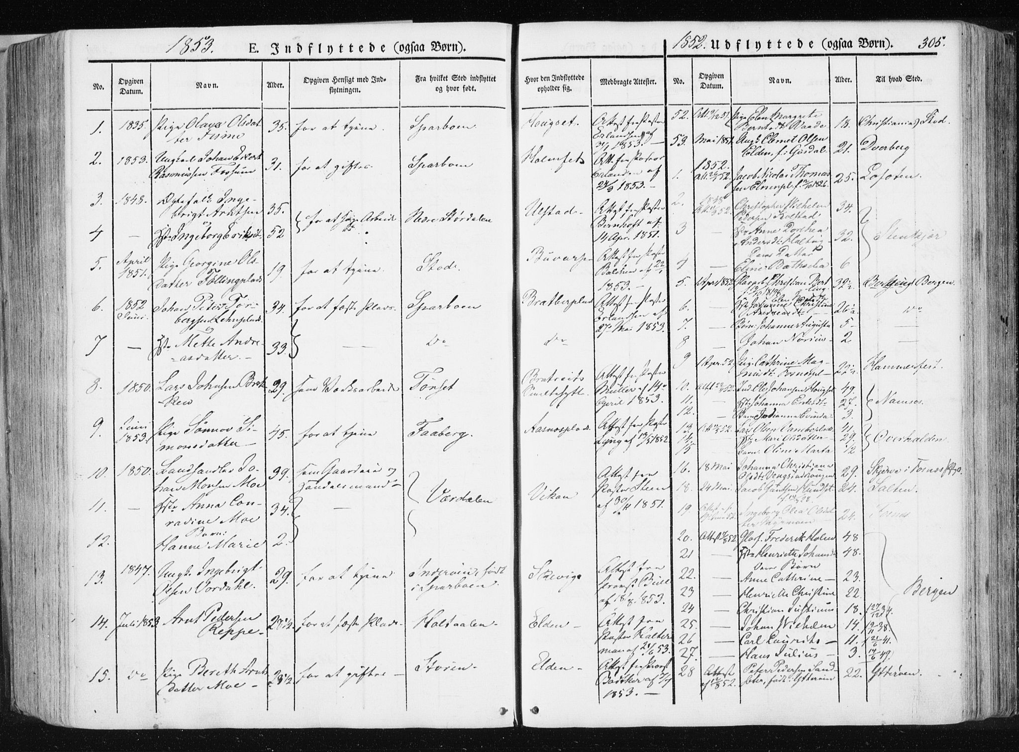 Ministerialprotokoller, klokkerbøker og fødselsregistre - Nord-Trøndelag, SAT/A-1458/741/L0393: Parish register (official) no. 741A07, 1849-1863, p. 305