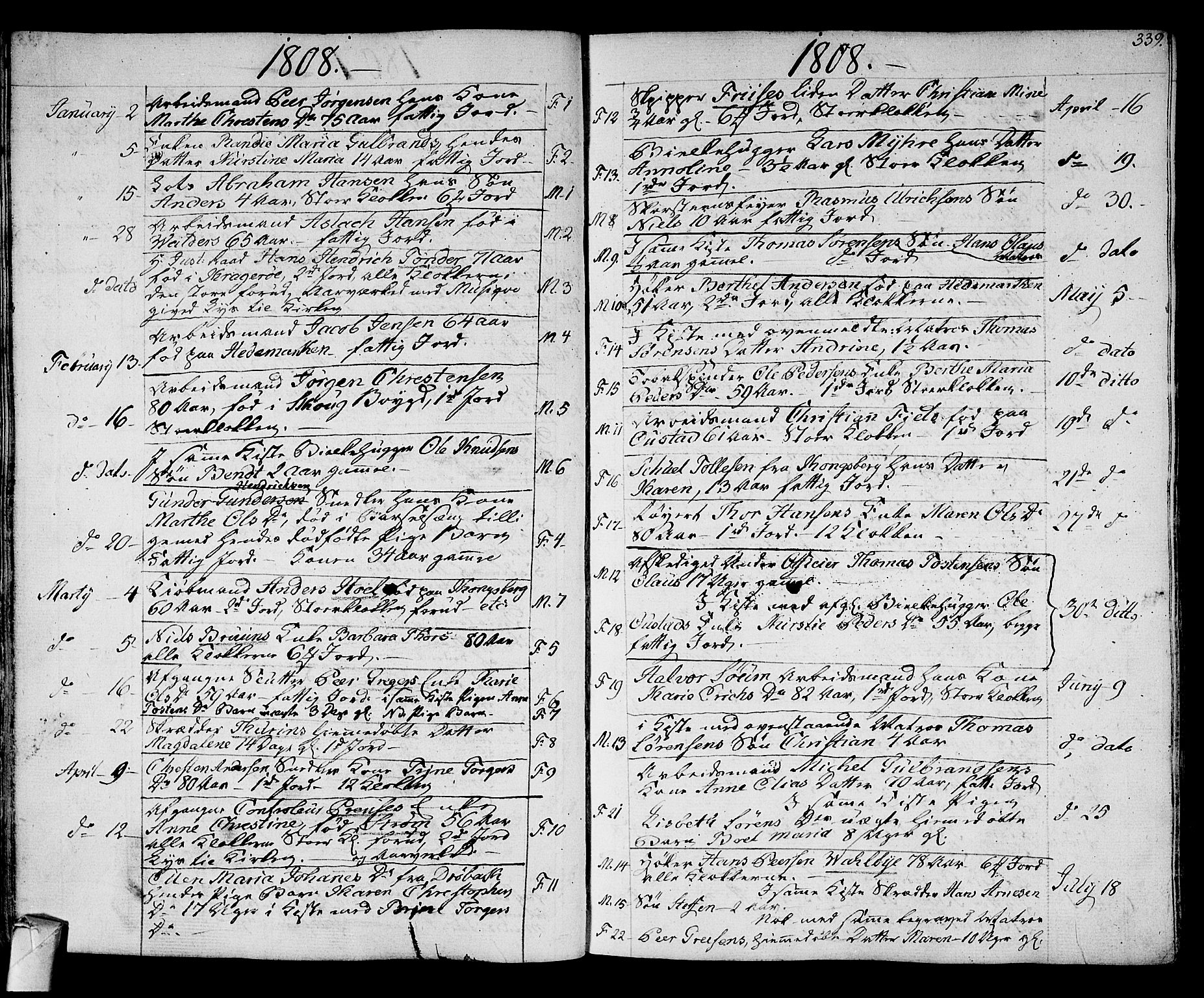 Strømsø kirkebøker, SAKO/A-246/F/Fa/L0010: Parish register (official) no. I 10, 1792-1822, p. 339