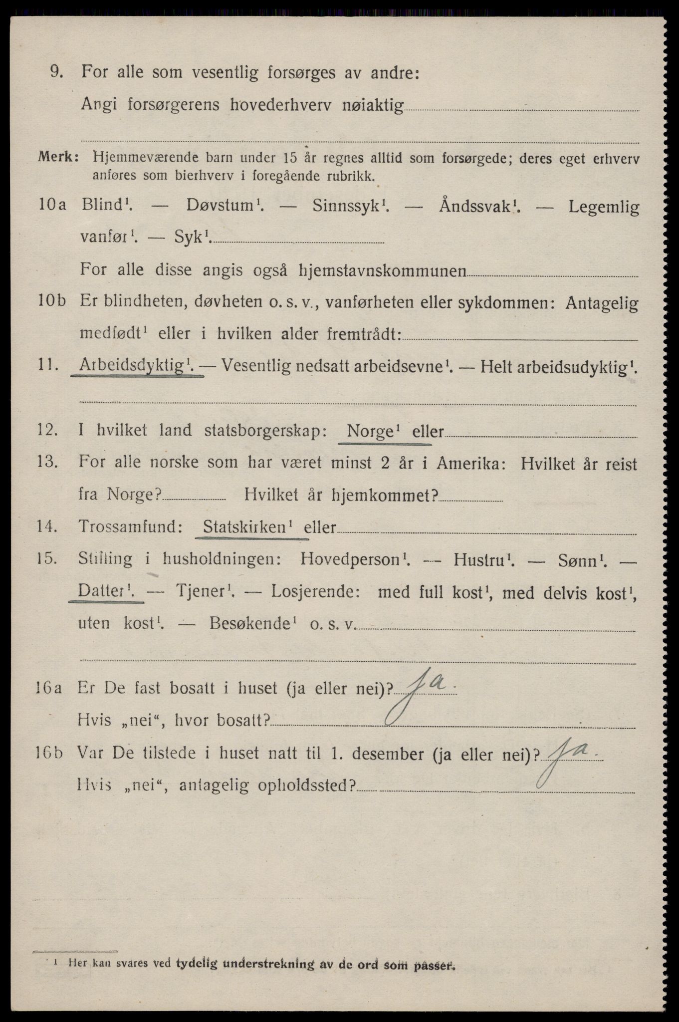 SAST, 1920 census for Torvastad, 1920, p. 5095