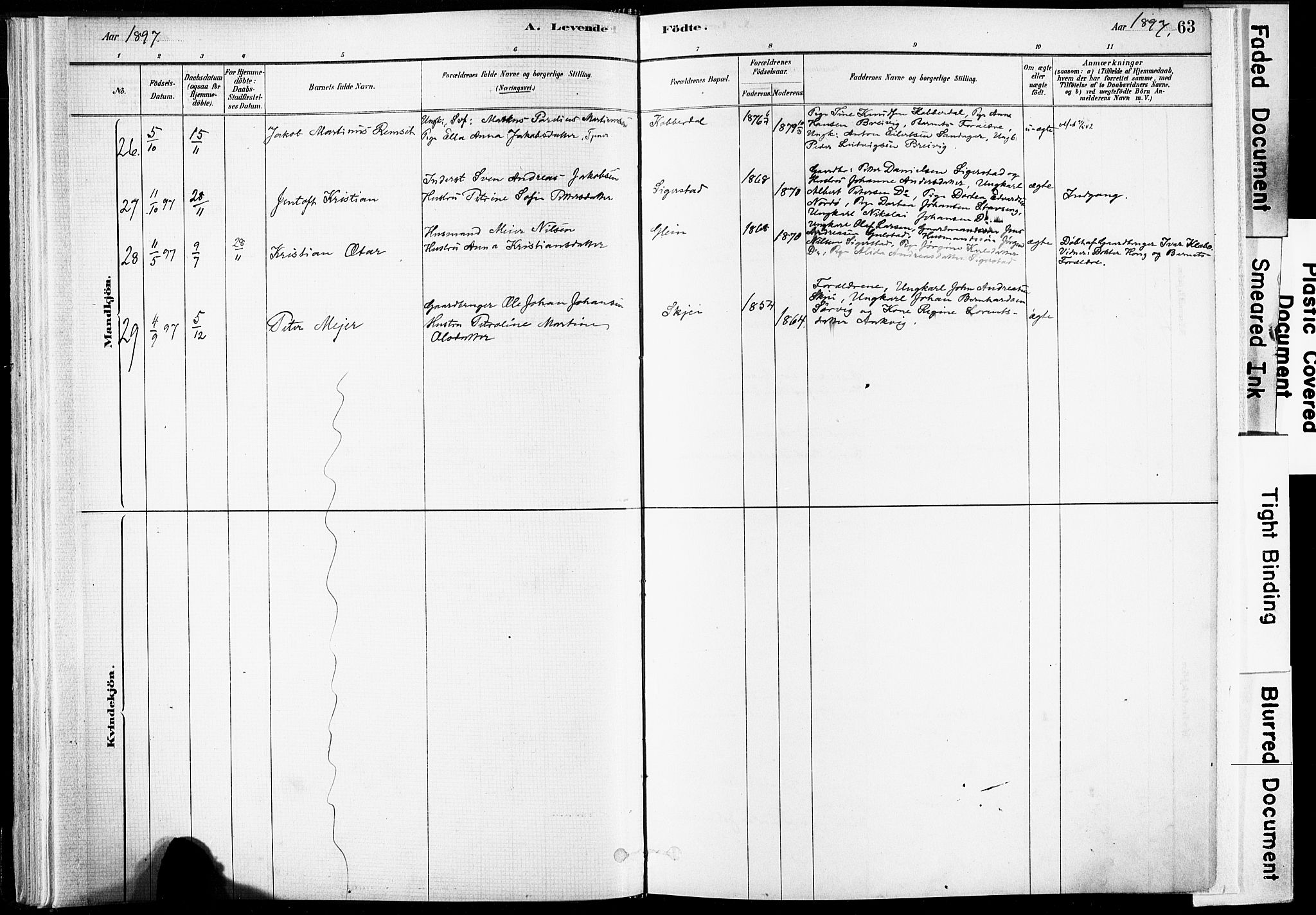 Ministerialprotokoller, klokkerbøker og fødselsregistre - Nordland, SAT/A-1459/835/L0525: Parish register (official) no. 835A03I, 1881-1910, p. 63