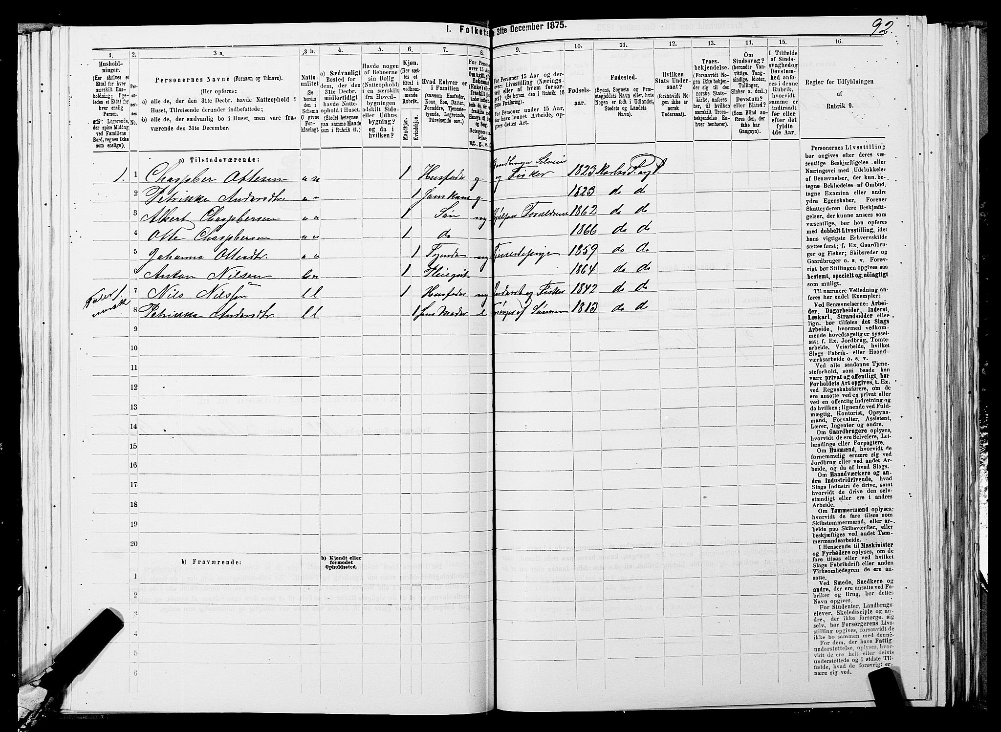 SATØ, 1875 census for 1936P Karlsøy, 1875, p. 1092