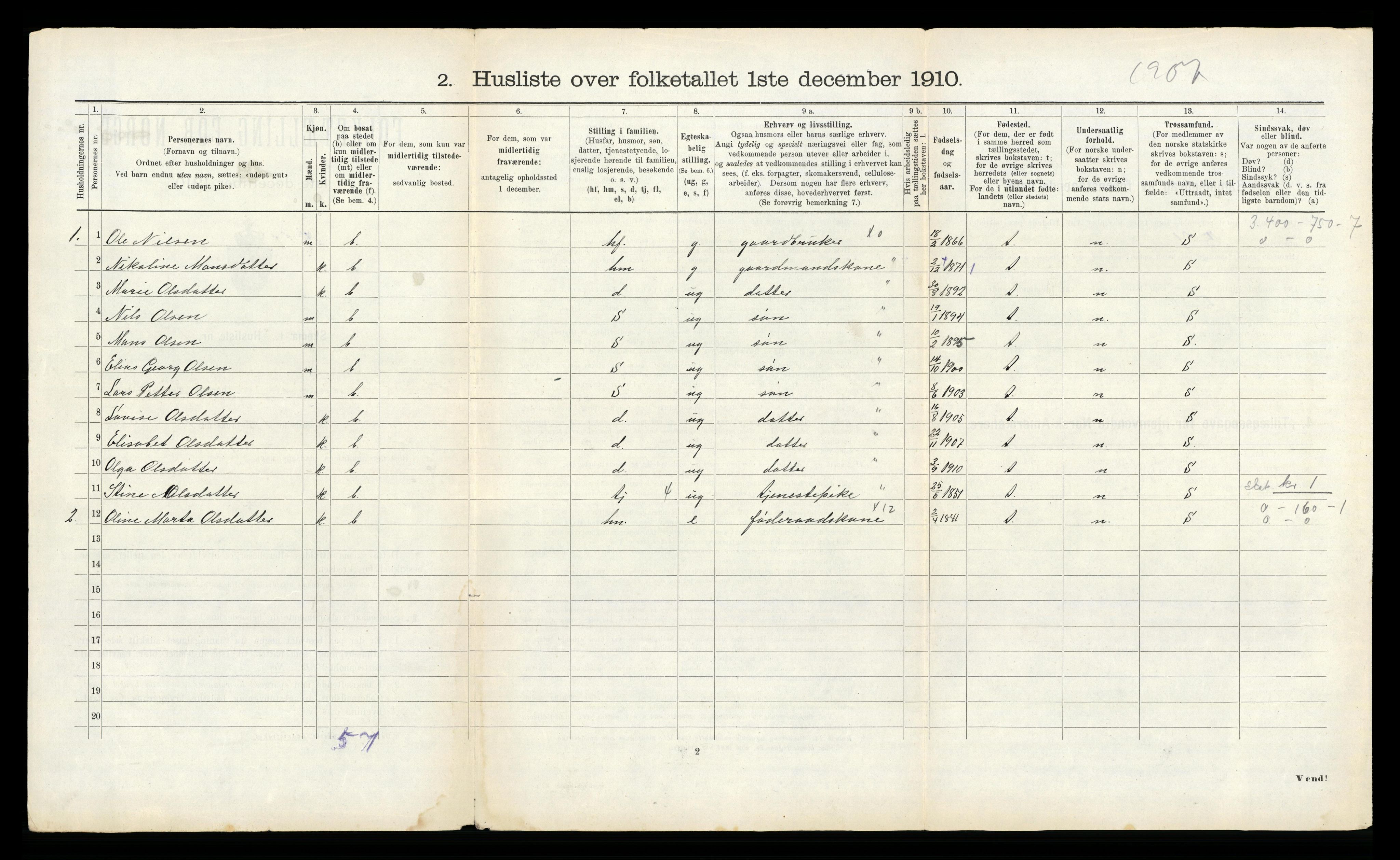 RA, 1910 census for Norddal, 1910, p. 146