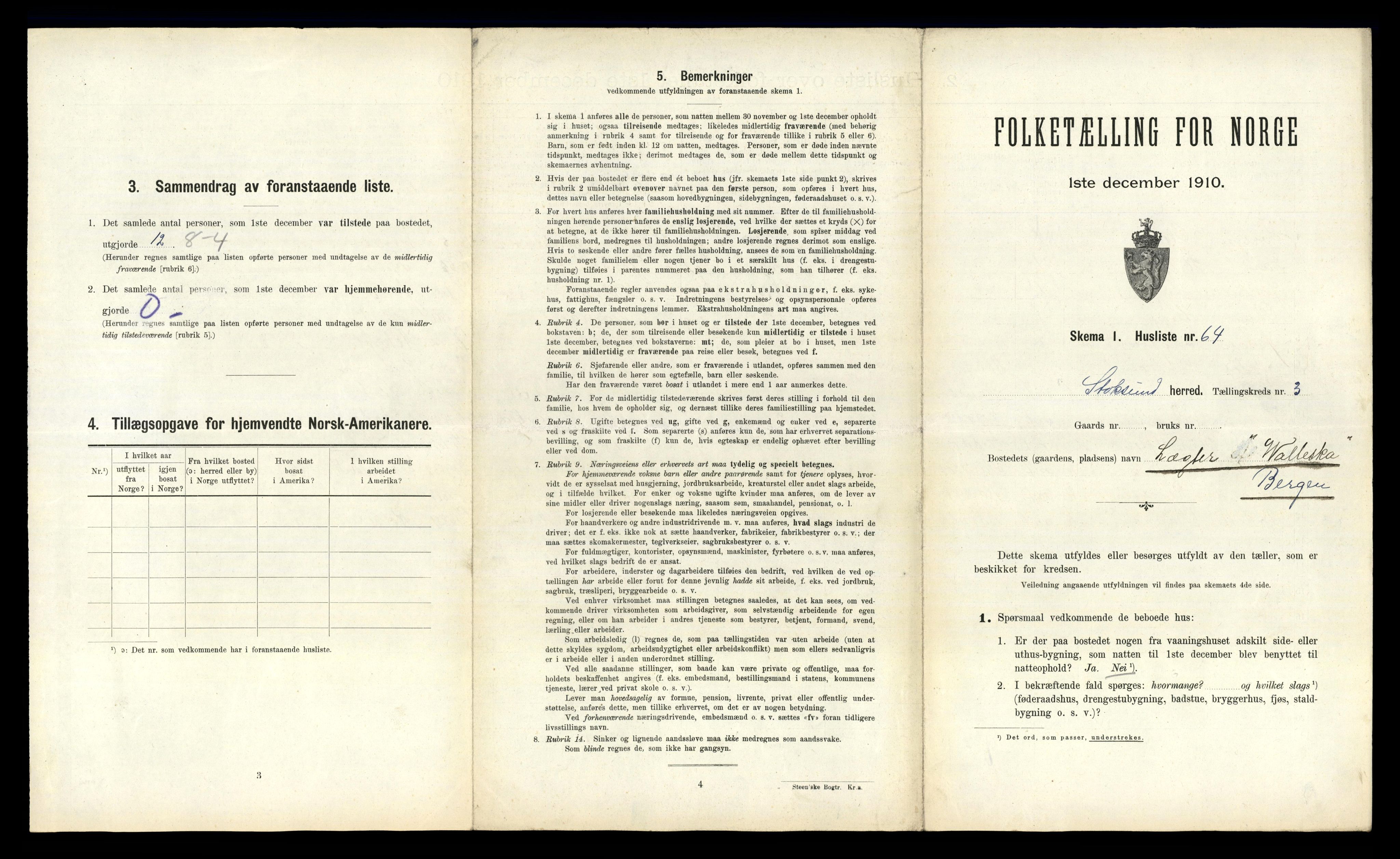 RA, 1910 census for Stoksund, 1910, p. 382