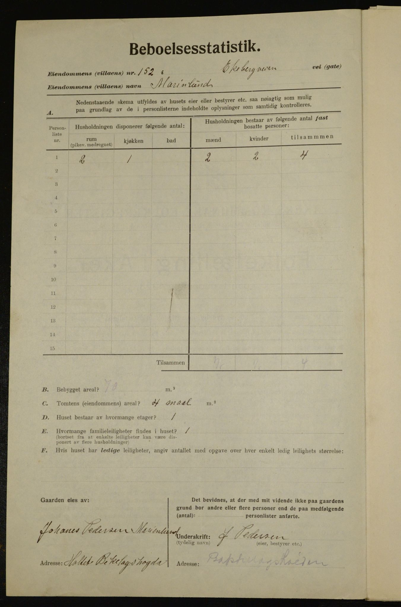 , Municipal Census 1923 for Aker, 1923, p. 37847