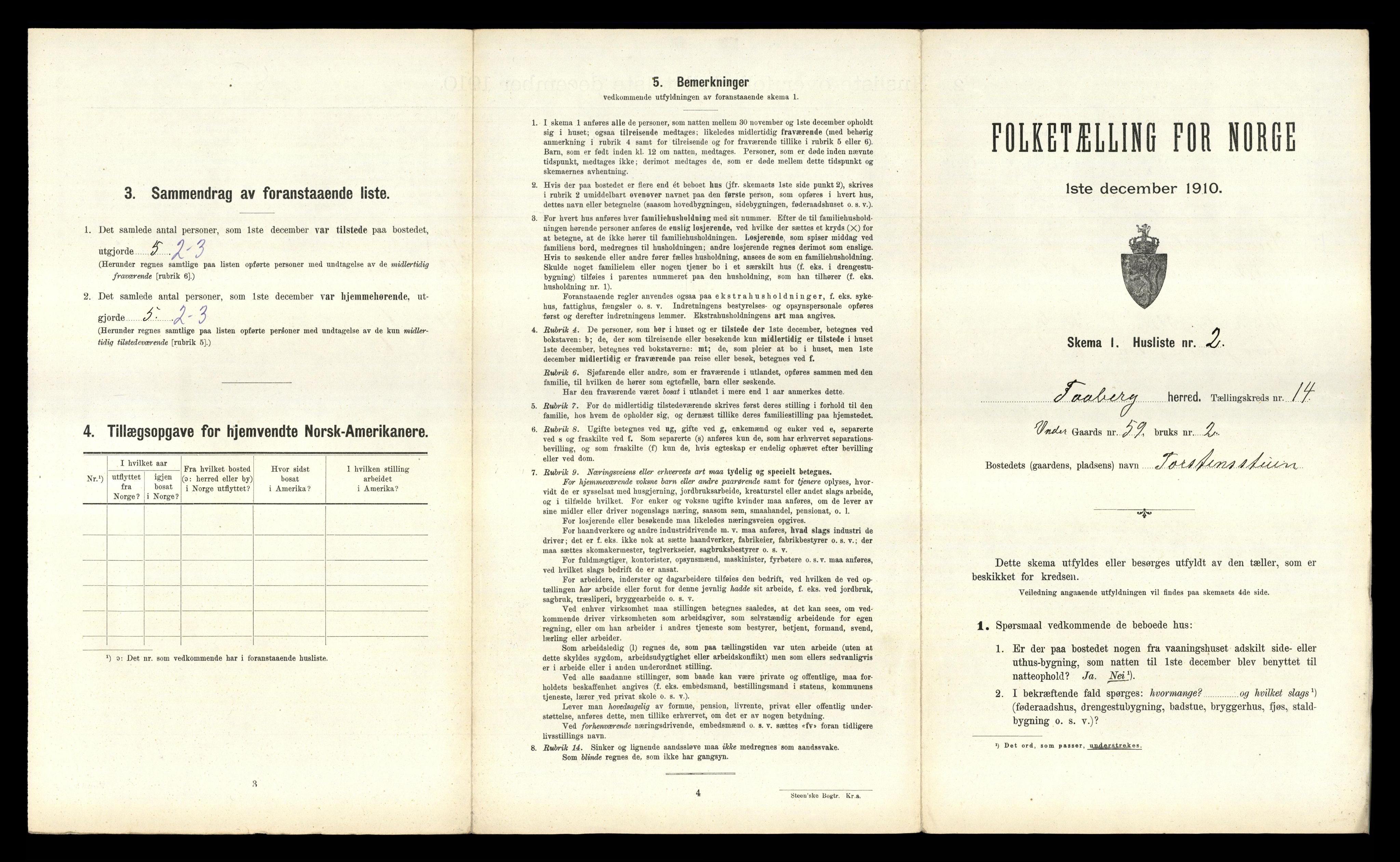 RA, 1910 census for Fåberg, 1910, p. 1580