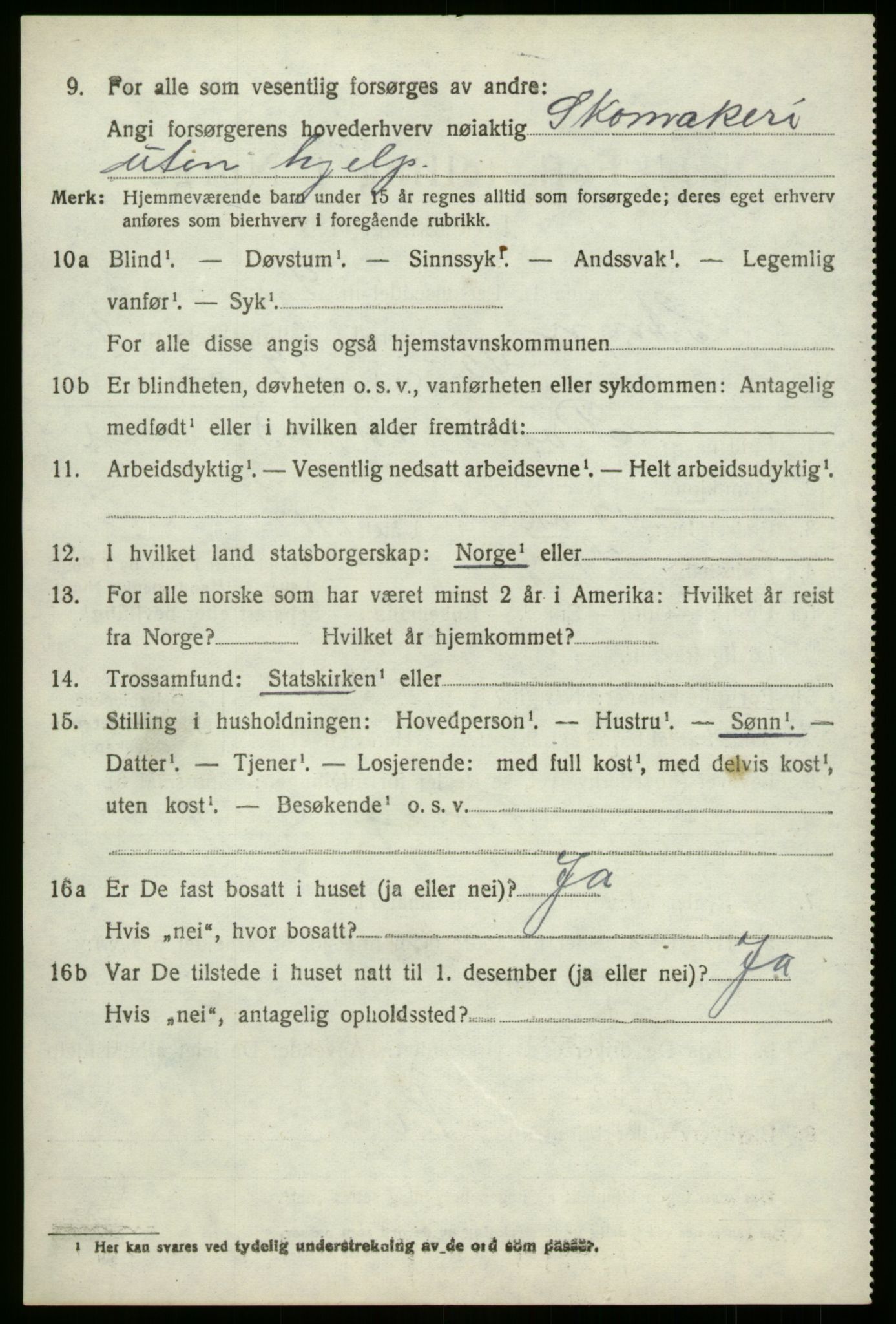 SAB, 1920 census for Stryn, 1920, p. 3219