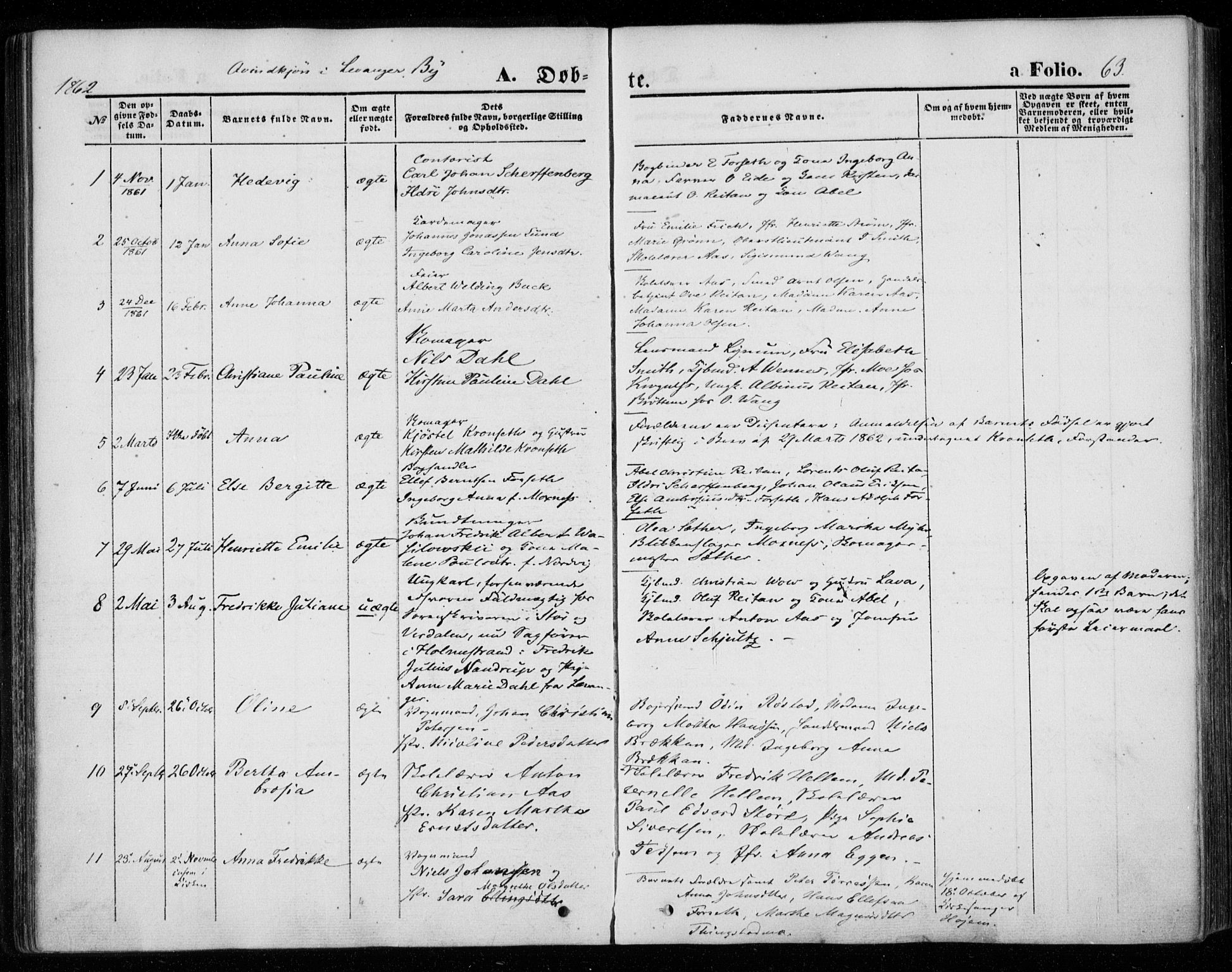Ministerialprotokoller, klokkerbøker og fødselsregistre - Nord-Trøndelag, SAT/A-1458/720/L0184: Parish register (official) no. 720A02 /1, 1855-1863, p. 63