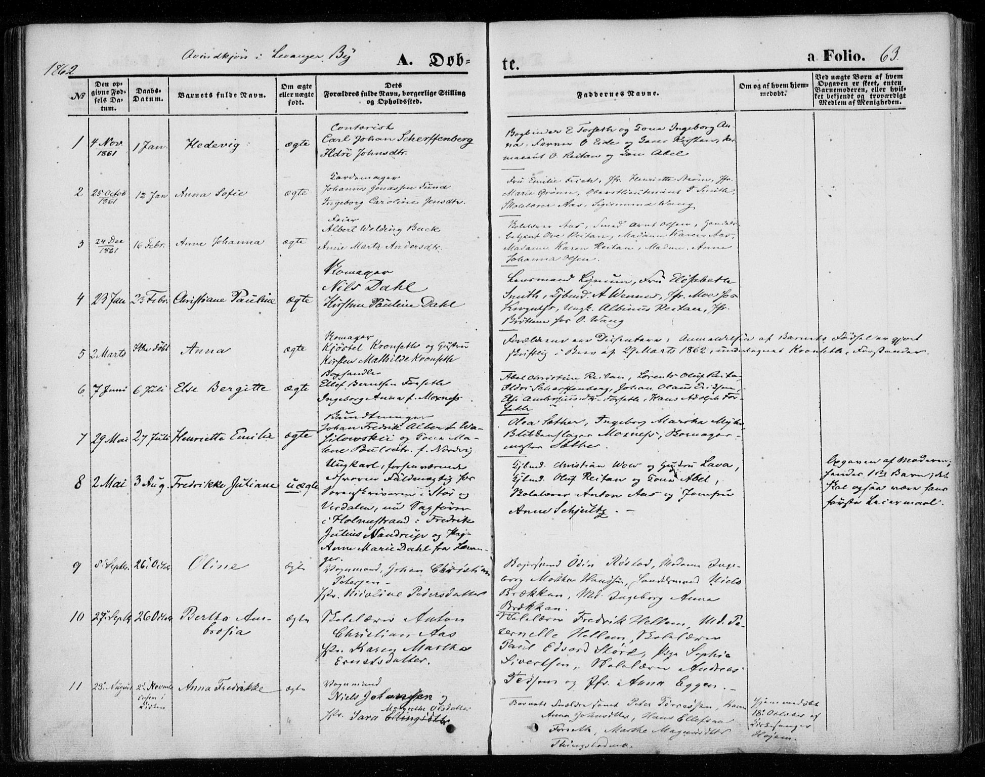 Ministerialprotokoller, klokkerbøker og fødselsregistre - Nord-Trøndelag, AV/SAT-A-1458/720/L0184: Parish register (official) no. 720A02 /1, 1855-1863, p. 63