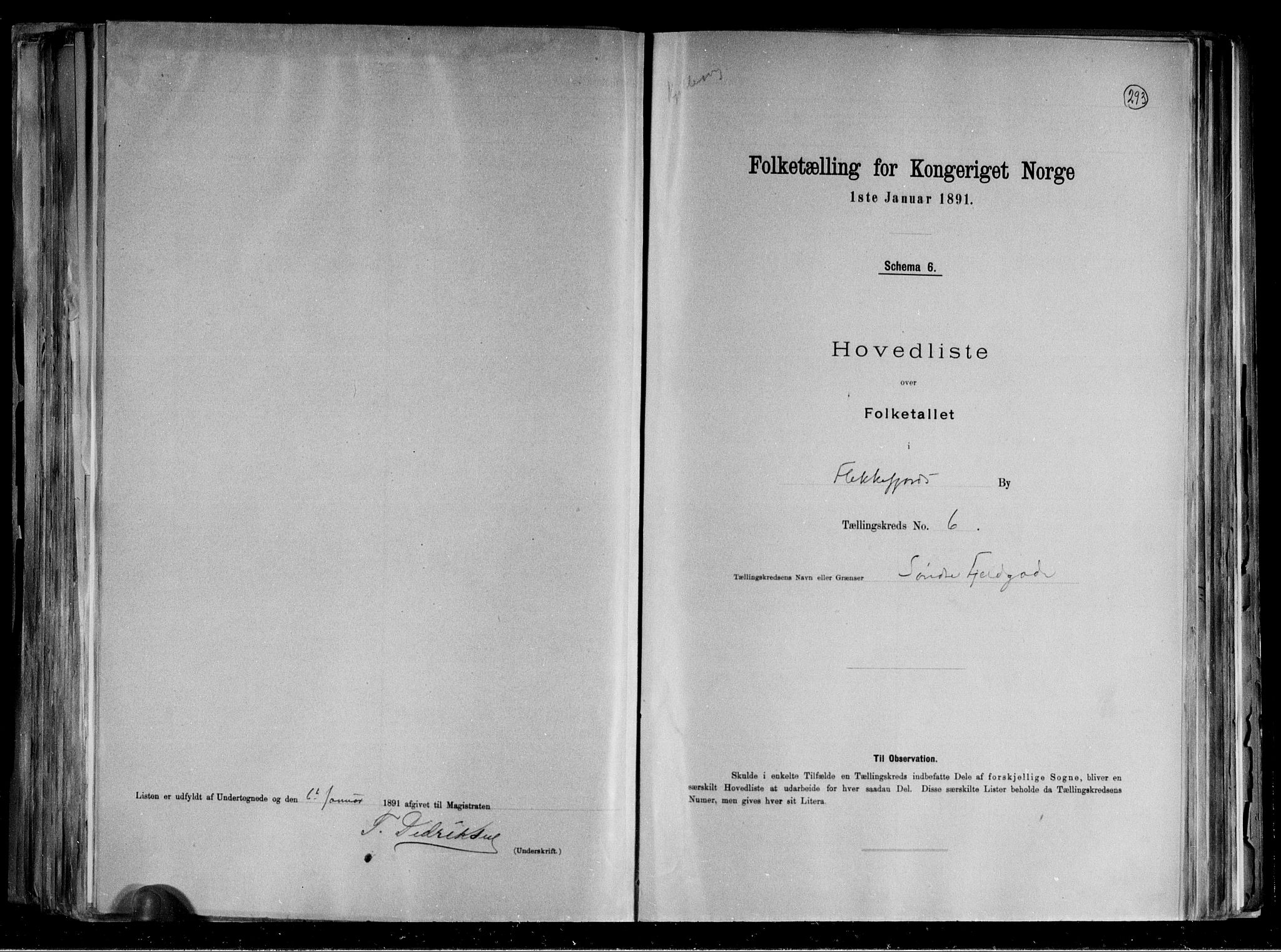 RA, 1891 census for 1004 Flekkefjord, 1891, p. 12