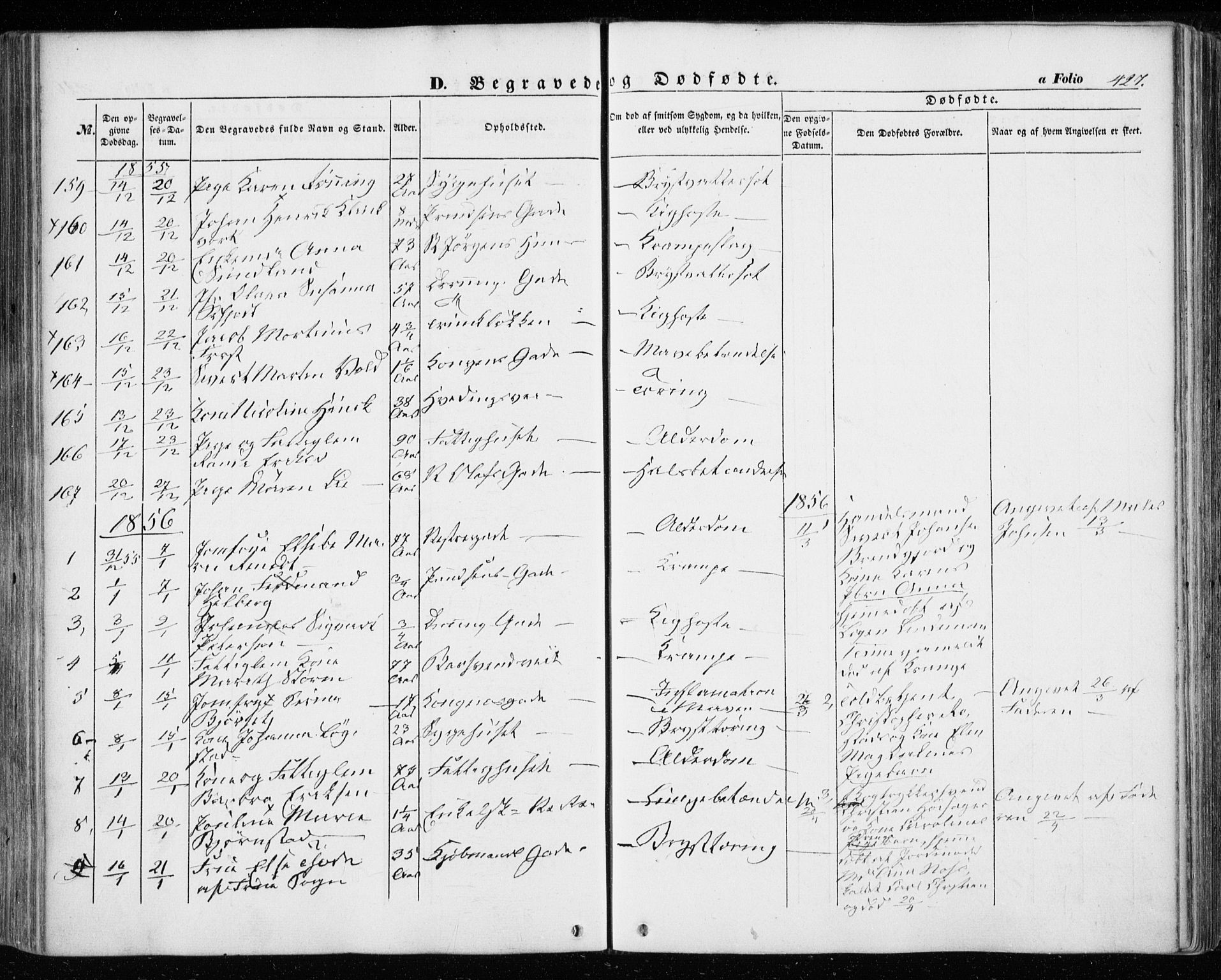 Ministerialprotokoller, klokkerbøker og fødselsregistre - Sør-Trøndelag, SAT/A-1456/601/L0051: Parish register (official) no. 601A19, 1848-1857, p. 427