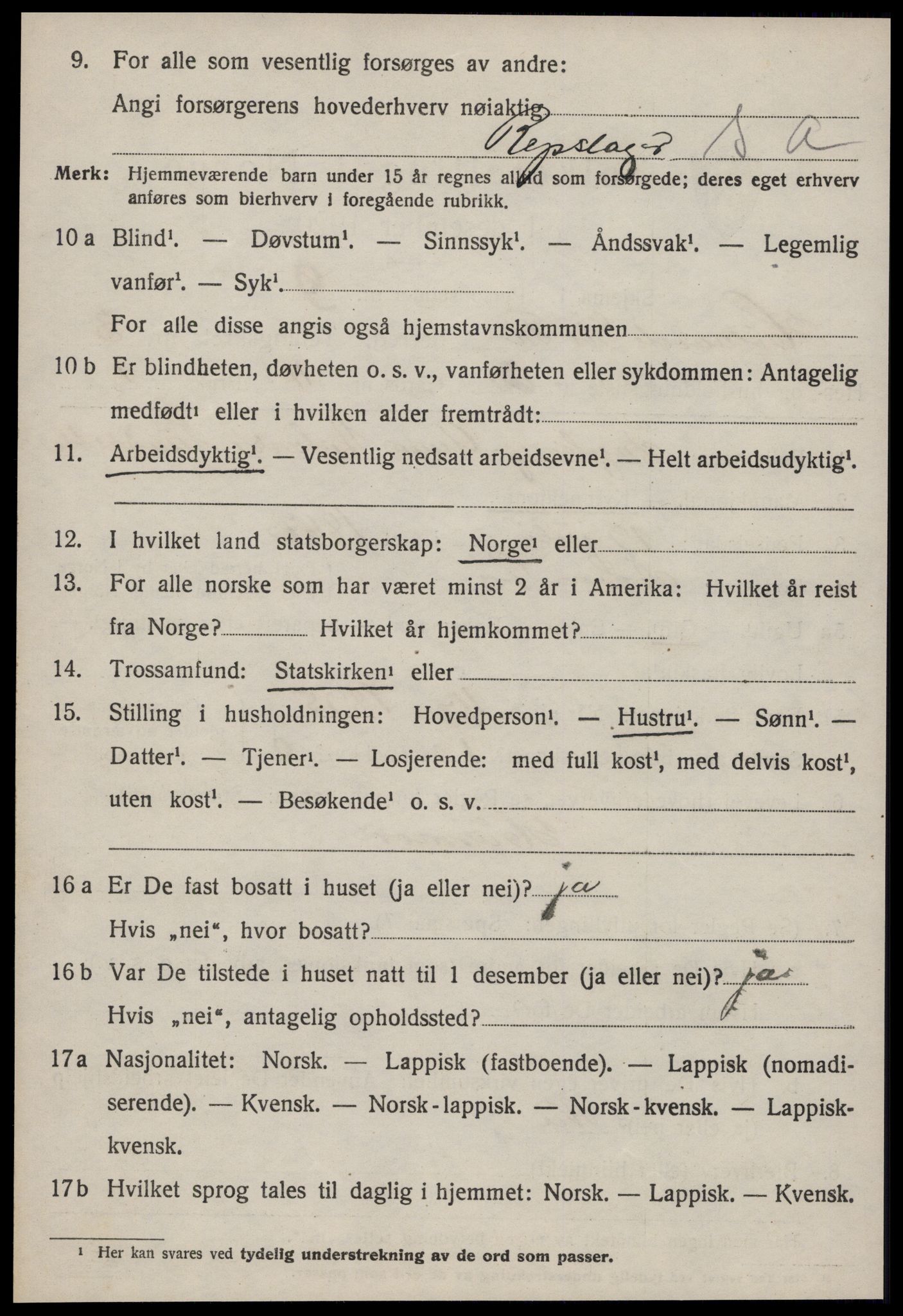 SAT, 1920 census for Hølonda, 1920, p. 1188