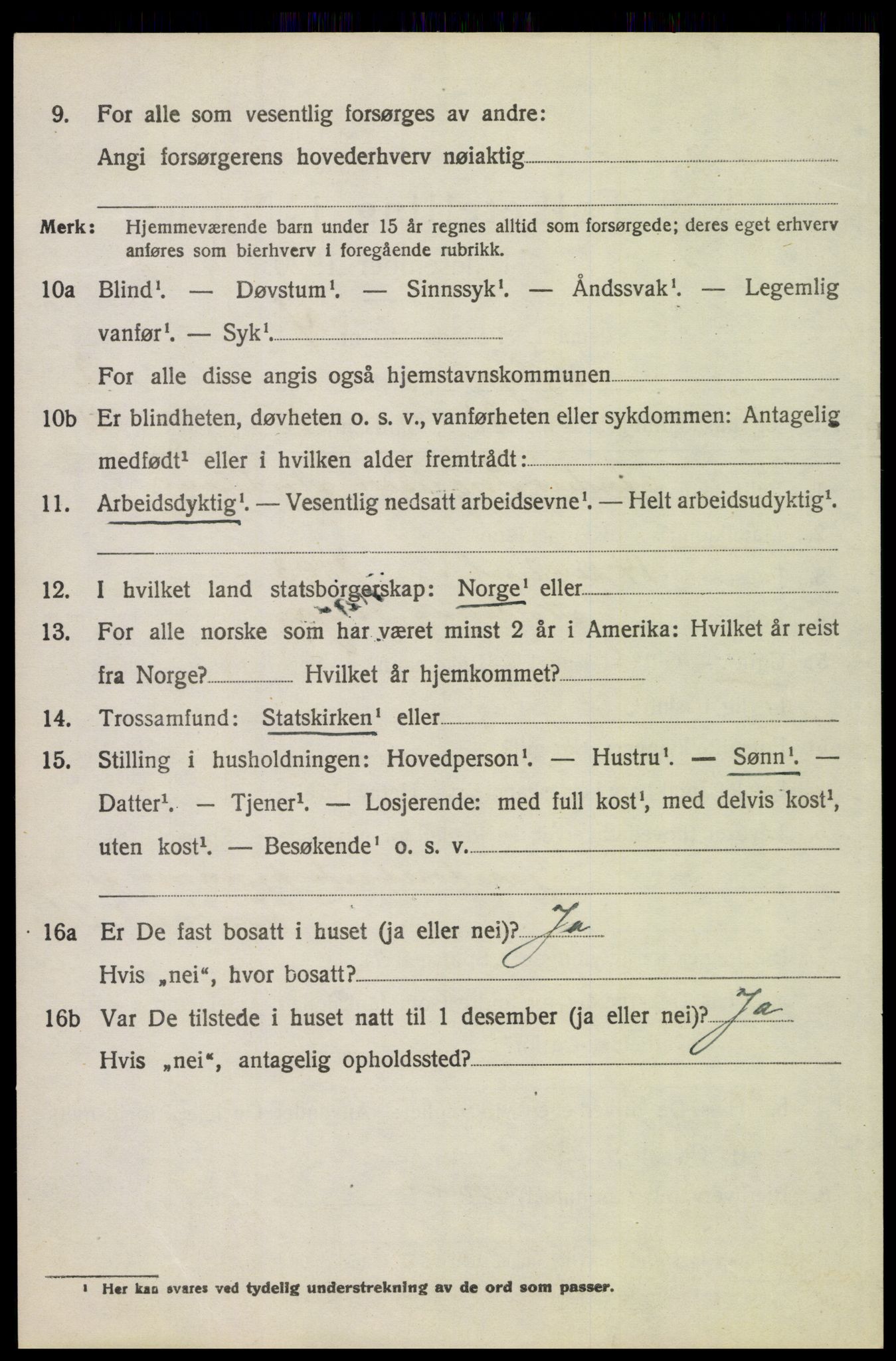 SAH, 1920 census for Tolga, 1920, p. 2034