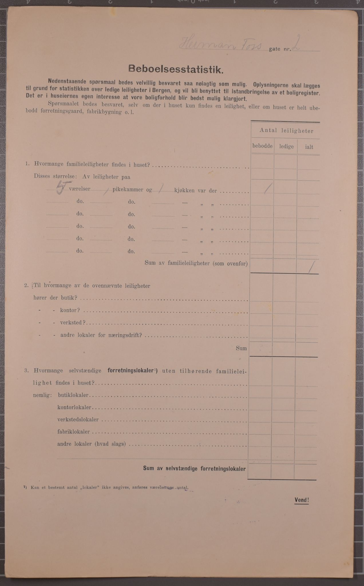 SAB, Municipal Census 1912 for Bergen, 1912, p. 2914