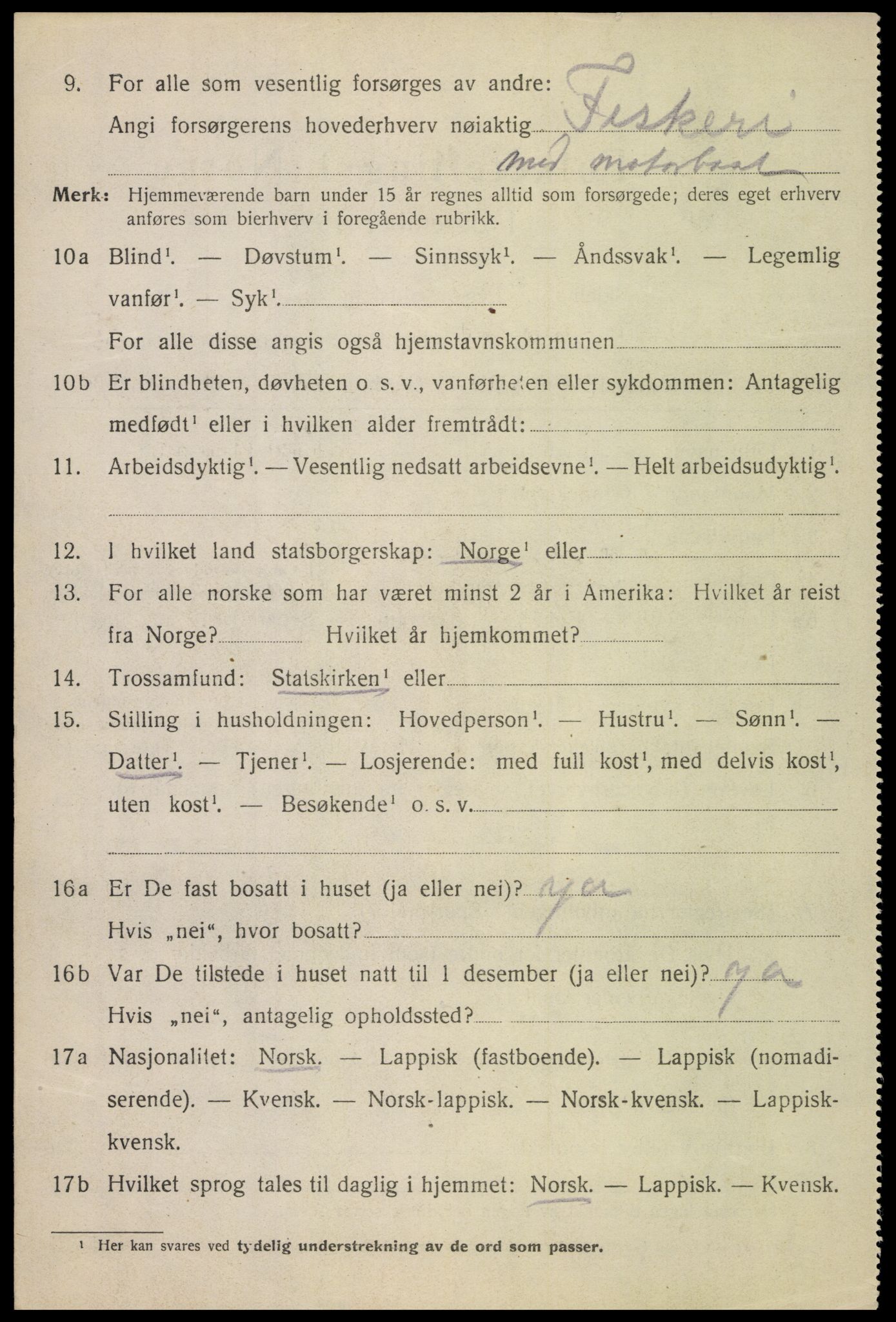 SAT, 1920 census for Hadsel, 1920, p. 21443