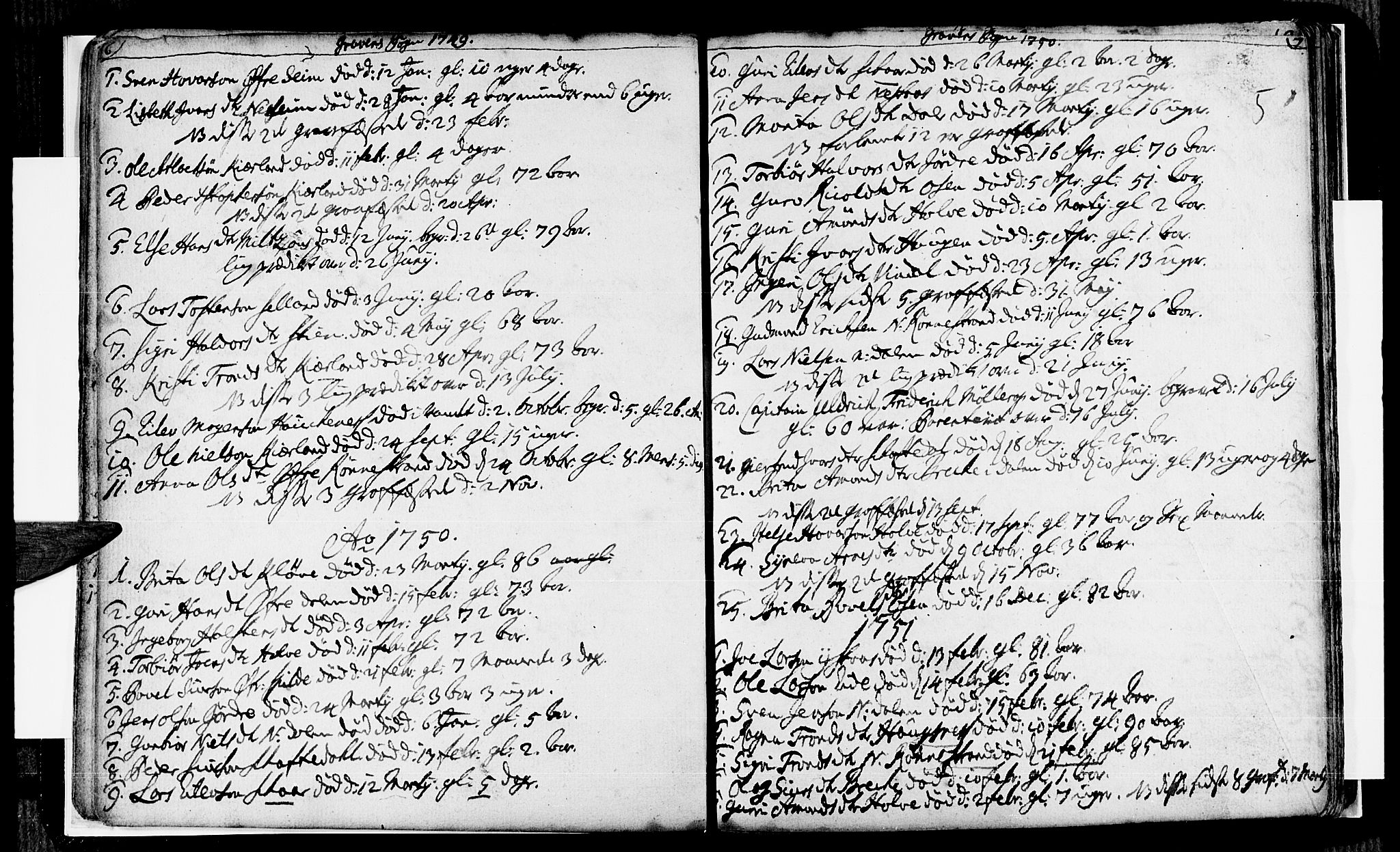 Ulvik sokneprestembete, SAB/A-78801/H/Haa: Parish register (official) no. A 8, 1743-1792, p. 5