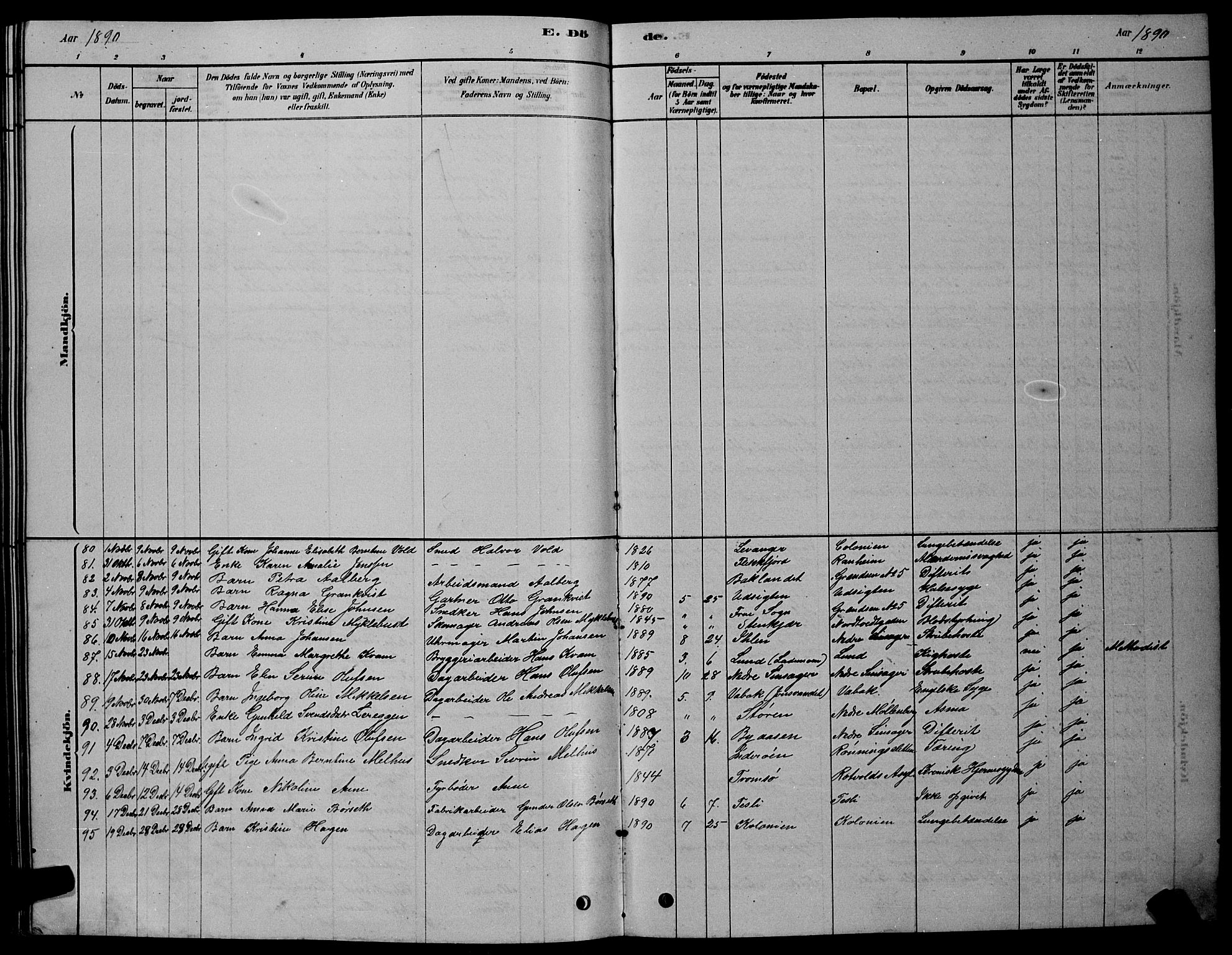 Ministerialprotokoller, klokkerbøker og fødselsregistre - Sør-Trøndelag, SAT/A-1456/606/L0312: Parish register (copy) no. 606C08, 1878-1894