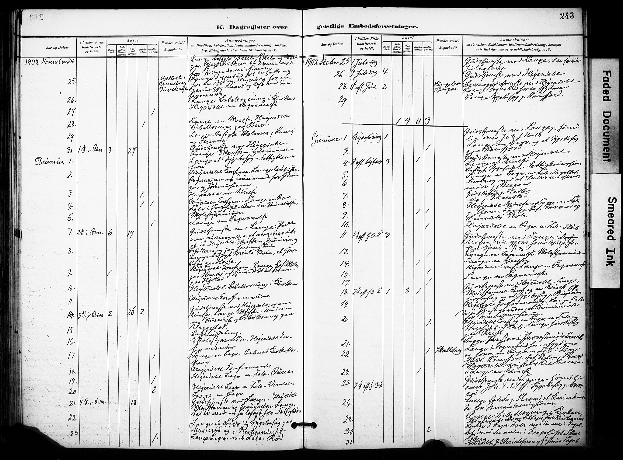Sandar kirkebøker, SAKO/A-243/F/Fa/L0015: Parish register (official) no. 15, 1896-1907, p. 243