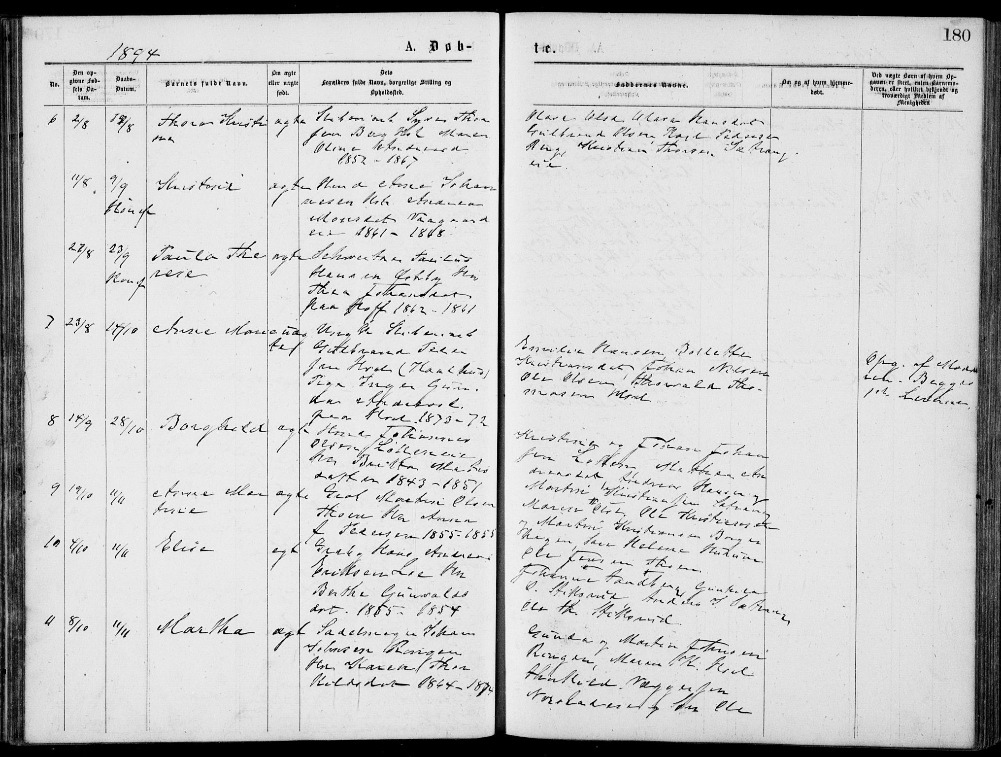 Norderhov kirkebøker, SAKO/A-237/G/Gb/L0001: Parish register (copy) no. II 1, 1876-1899, p. 180