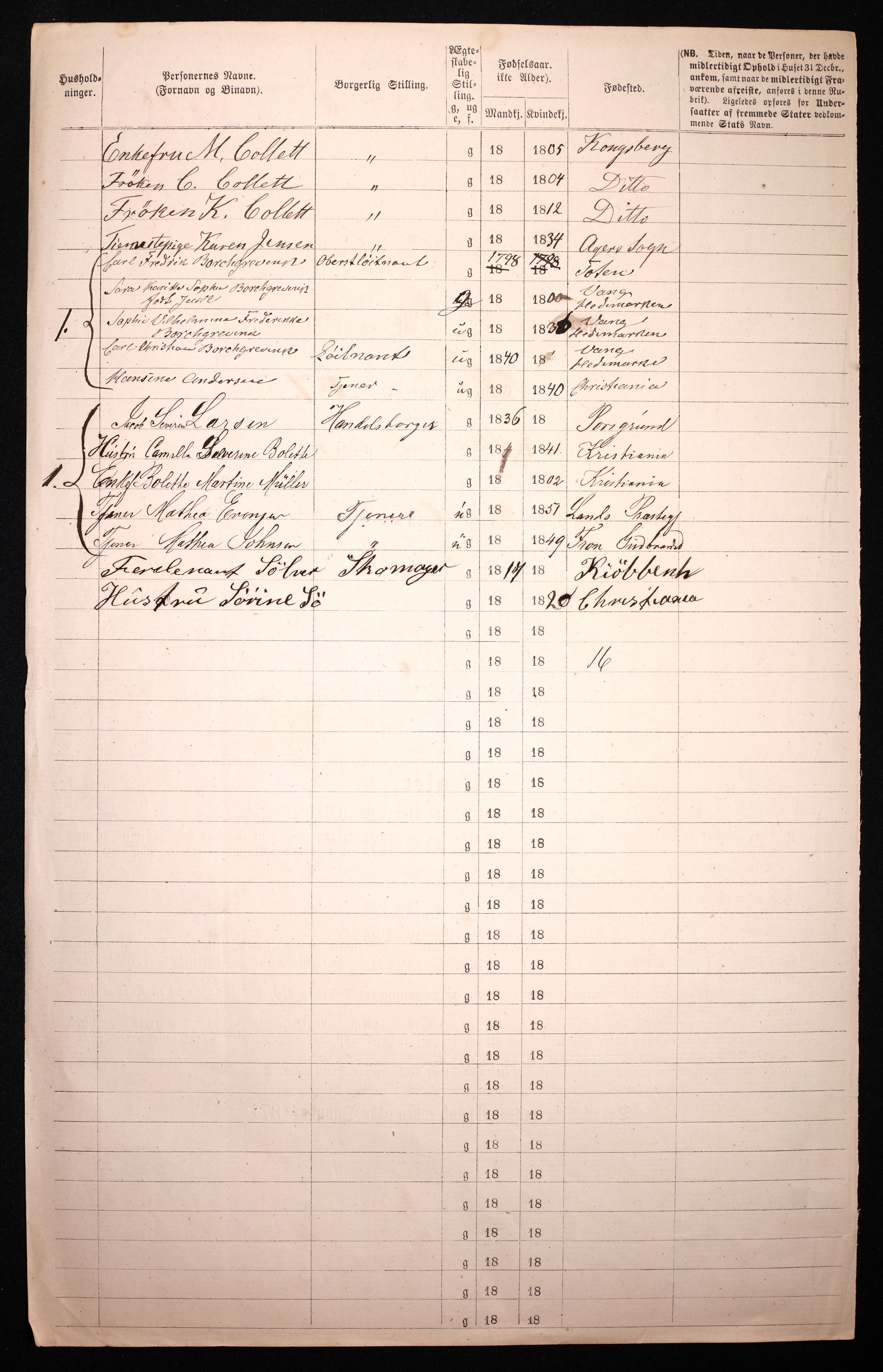 RA, 1870 census for 0301 Kristiania, 1870, p. 295