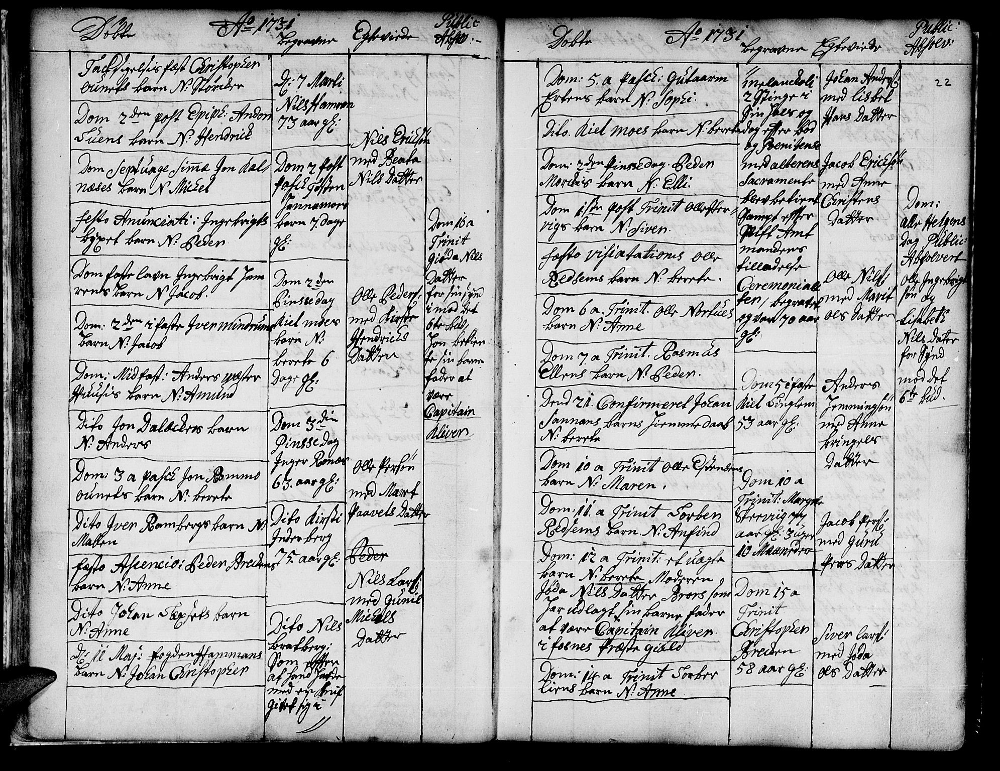 Ministerialprotokoller, klokkerbøker og fødselsregistre - Nord-Trøndelag, SAT/A-1458/741/L0385: Parish register (official) no. 741A01, 1722-1815, p. 22