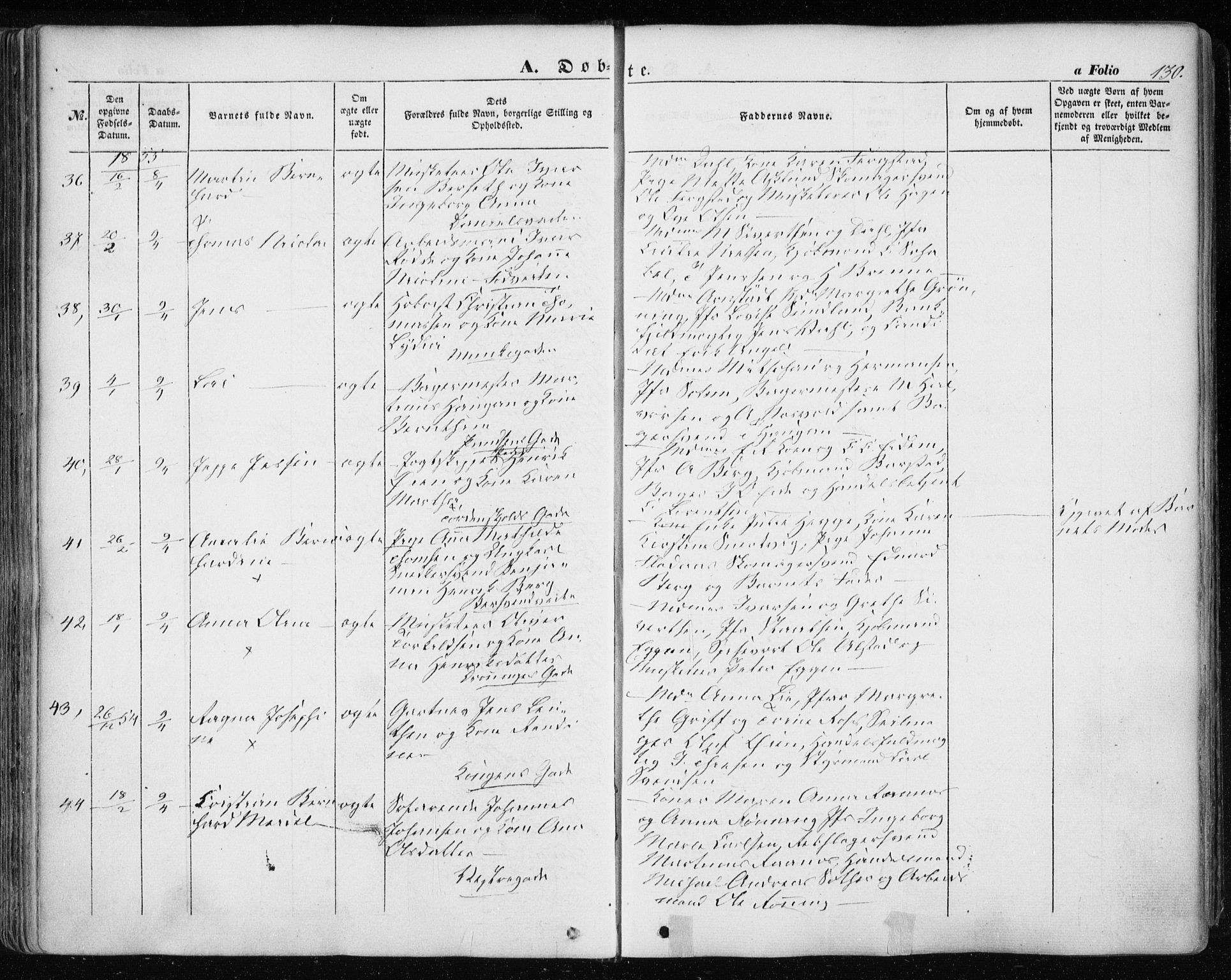 Ministerialprotokoller, klokkerbøker og fødselsregistre - Sør-Trøndelag, SAT/A-1456/601/L0051: Parish register (official) no. 601A19, 1848-1857, p. 130