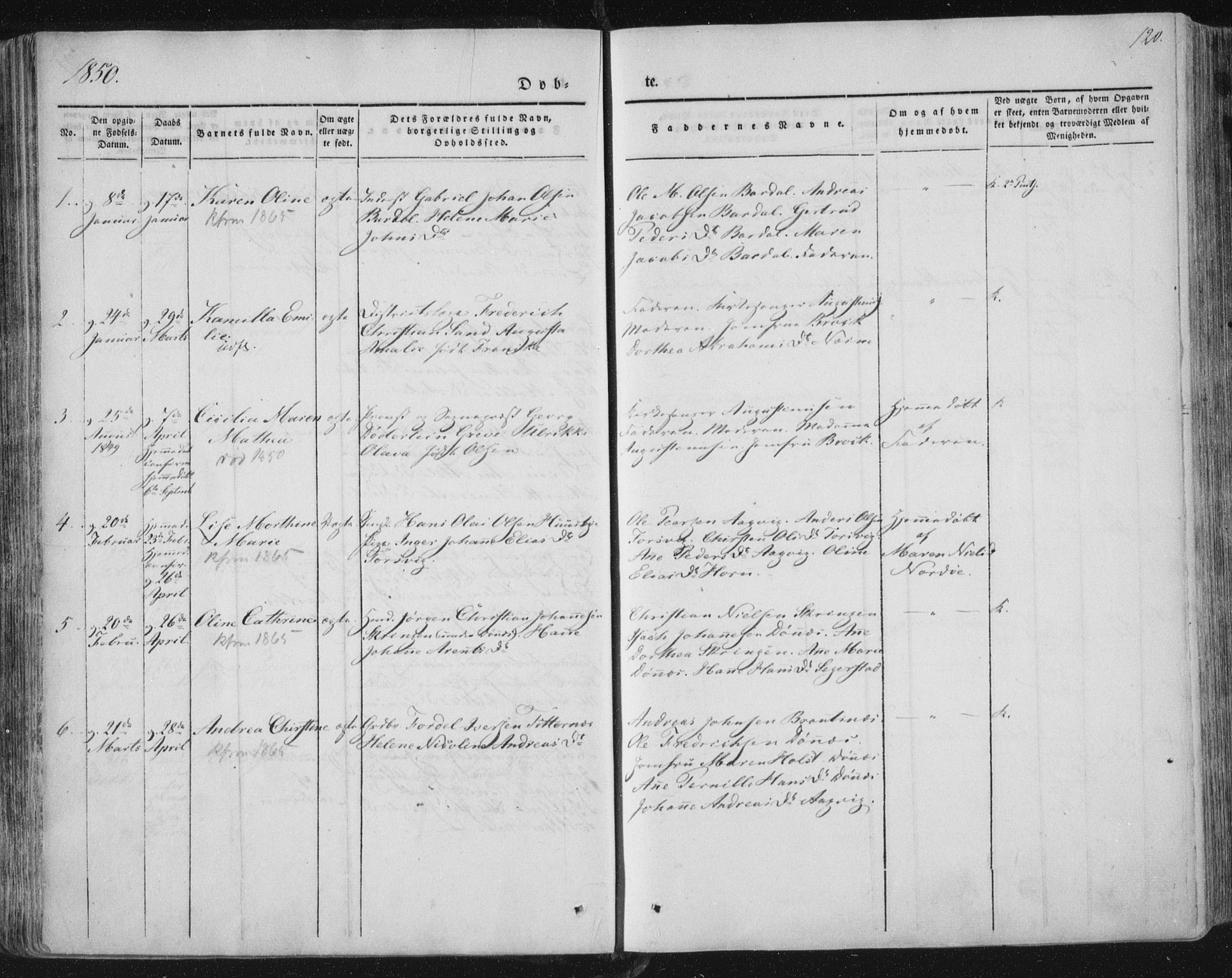 Ministerialprotokoller, klokkerbøker og fødselsregistre - Nordland, AV/SAT-A-1459/838/L0549: Parish register (official) no. 838A07, 1840-1854, p. 120