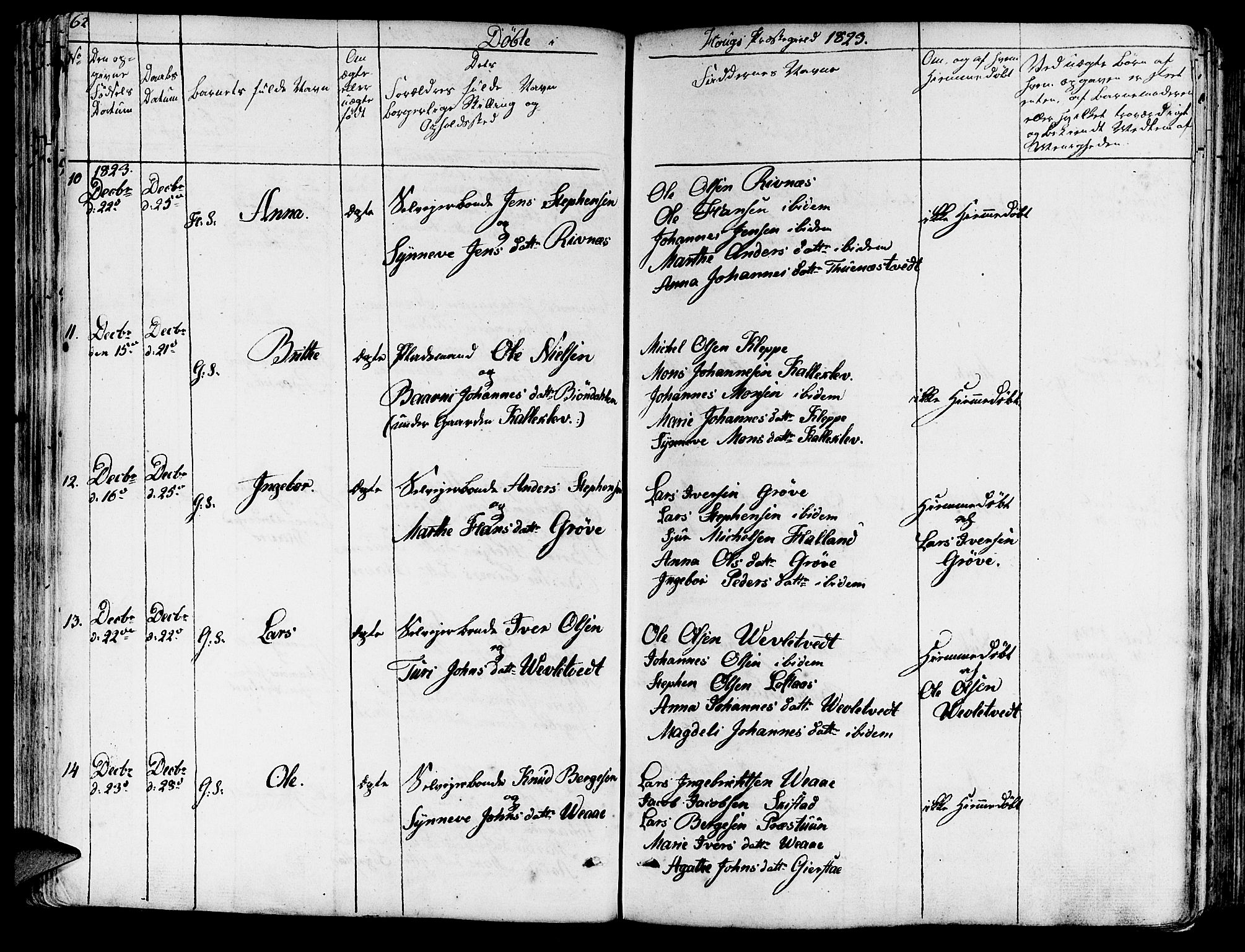 Haus sokneprestembete, AV/SAB-A-75601/H/Haa: Parish register (official) no. A 13, 1821-1827, p. 62