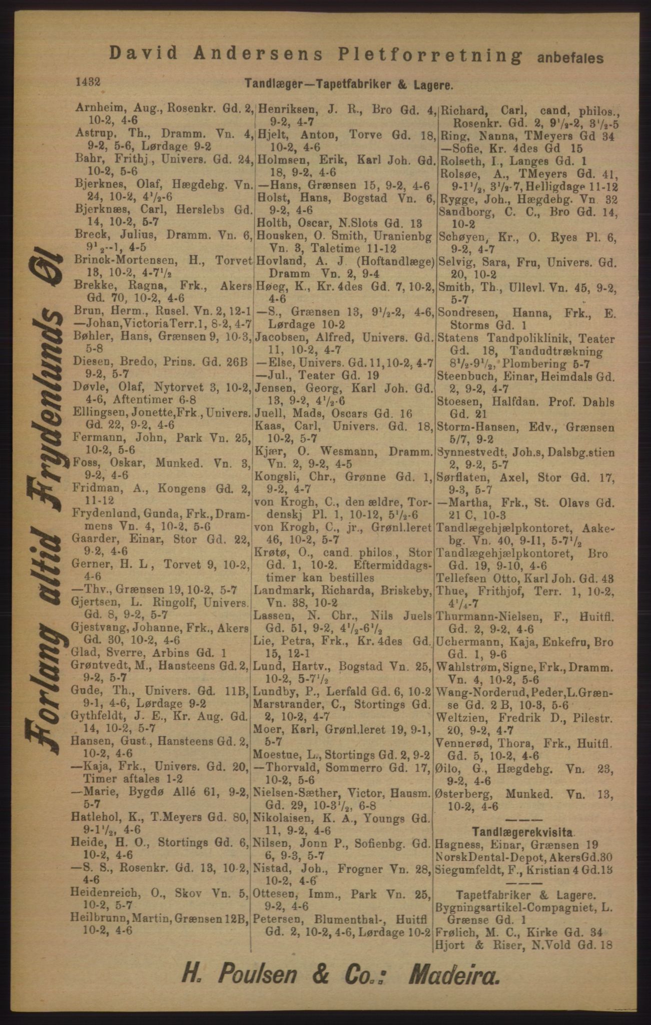 Kristiania/Oslo adressebok, PUBL/-, 1905, p. 1432