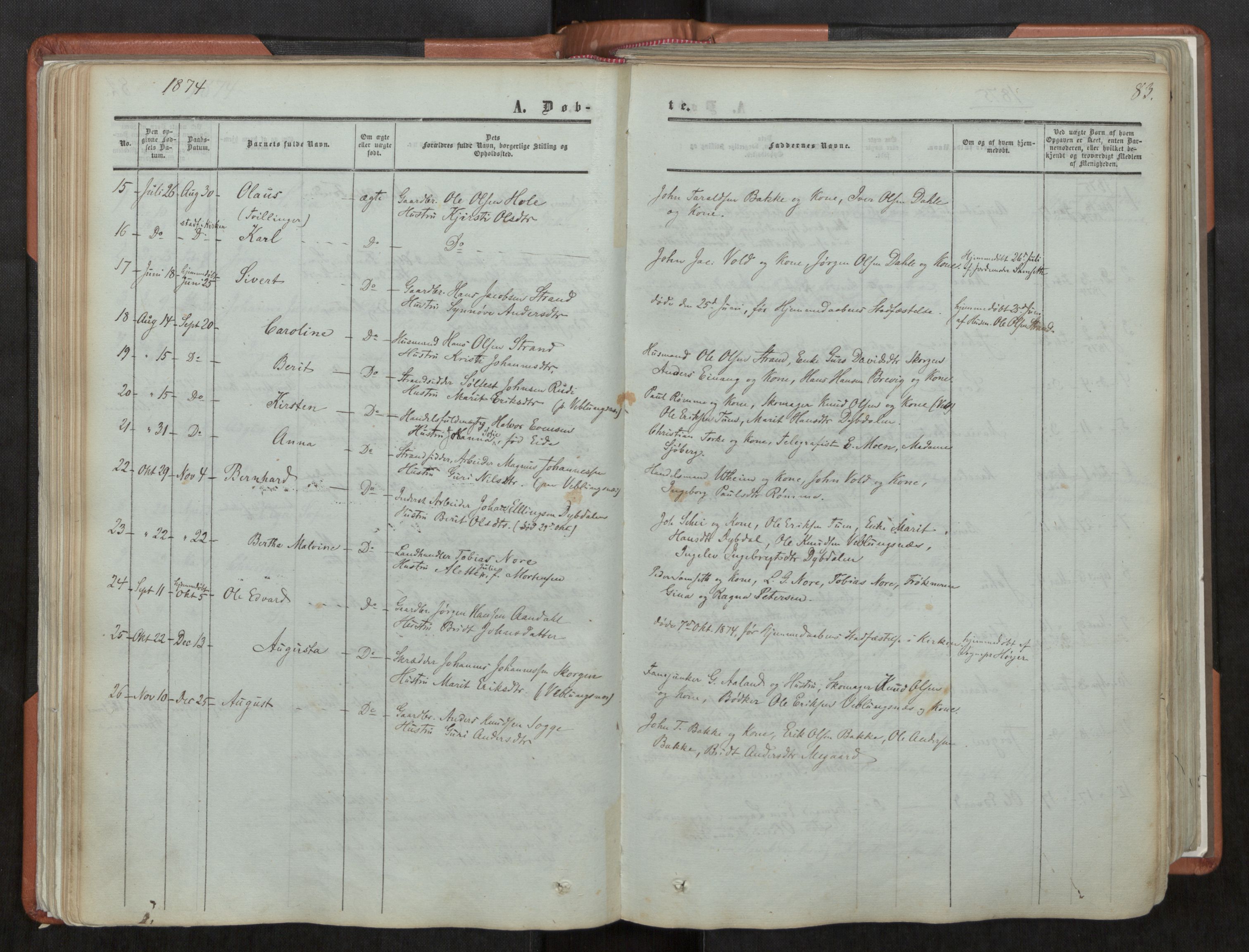 Ministerialprotokoller, klokkerbøker og fødselsregistre - Møre og Romsdal, AV/SAT-A-1454/544/L0572: Parish register (official) no. 544A05, 1854-1886, p. 83